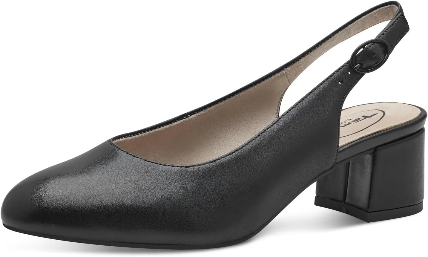 کفش پاشنه بلند زنانه تاماریس مدل Slingback چرمی و راحت