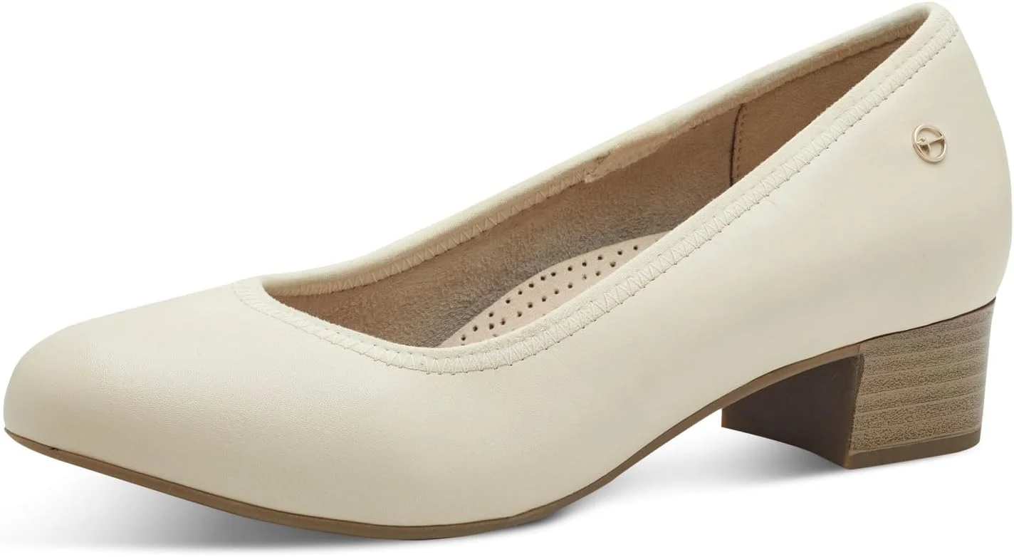 کفش پاشنه بلند زنانه چرمی تاماریس کامفورت با پاشنه کوچک