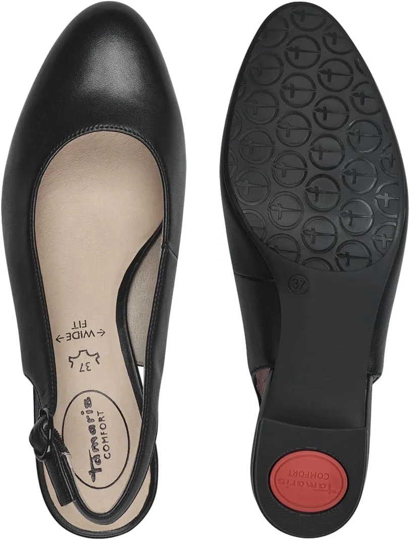 کفش پاشنه بلند زنانه تاماریس مدل Slingback چرمی و راحت