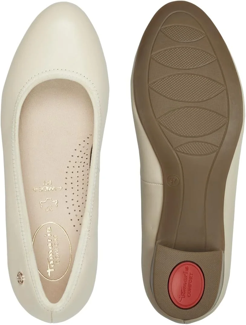 کفش پاشنه بلند زنانه چرمی تاماریس کامفورت با پاشنه کوچک