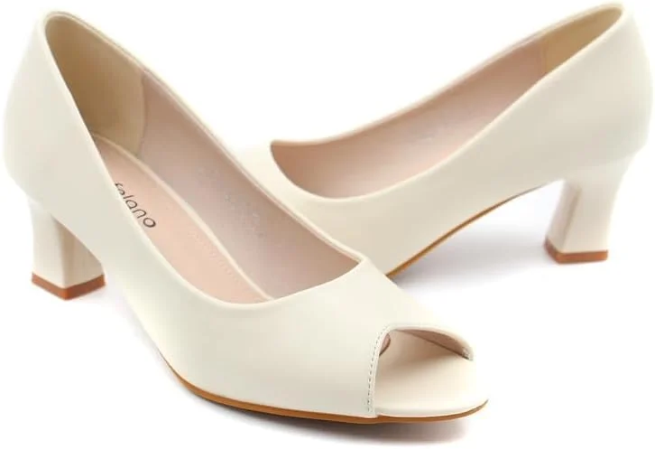 کفش پاشنه بلند زنانه | جلو باز، راحت، کفش پاشنه دار لژدار برای دختران و بانوان | کفش های سبک وزن مد روز زنانه برای پیاده روی، کار، لباس عروس و مهمانی