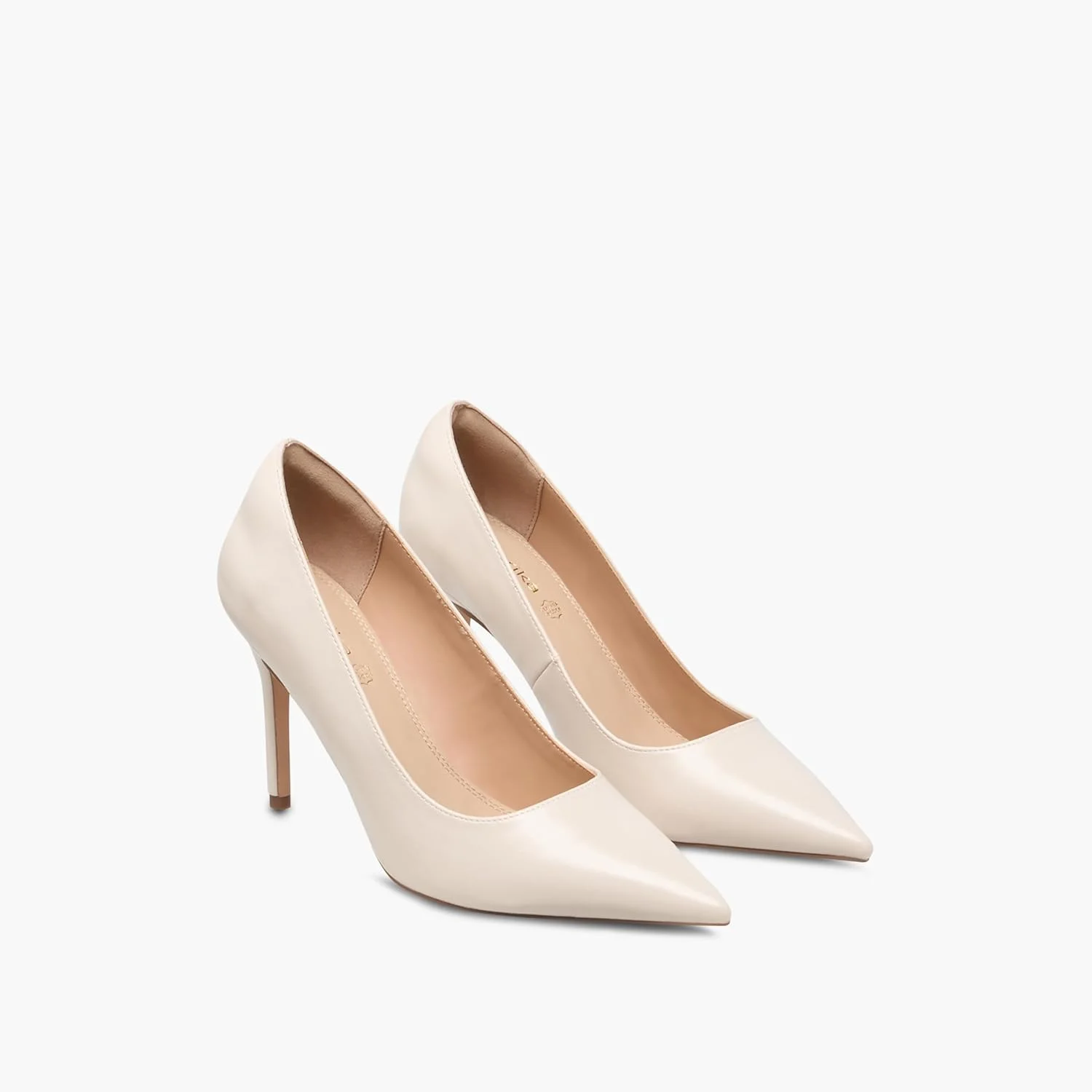 کفش پاشنه بلند زنانه پاپريكا، طرح یکدست، بدون بند، رنگ عاجی، سایز 37