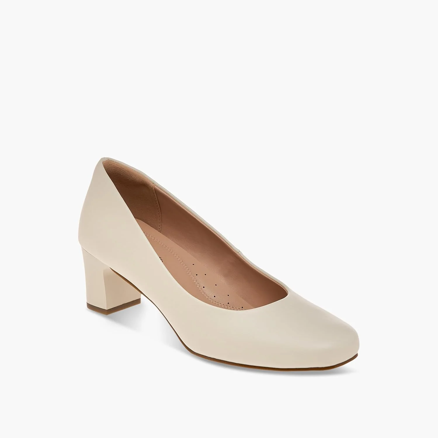 کفش پاشنه بلند یکسره زنانه پاپریکا، پاشنه پهن، عاجی، سایز 38 اروپا