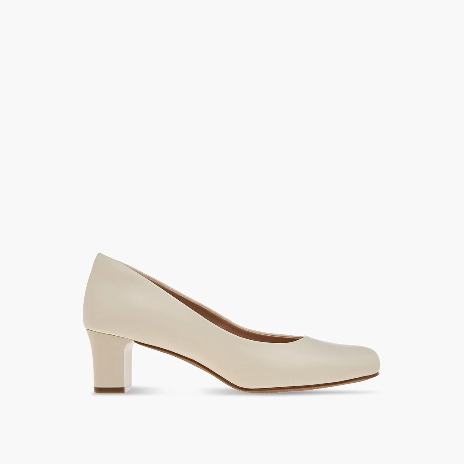 کفش پاشنه بلند یکسره زنانه پاپریکا، پاشنه پهن، عاجی، سایز 38 اروپا