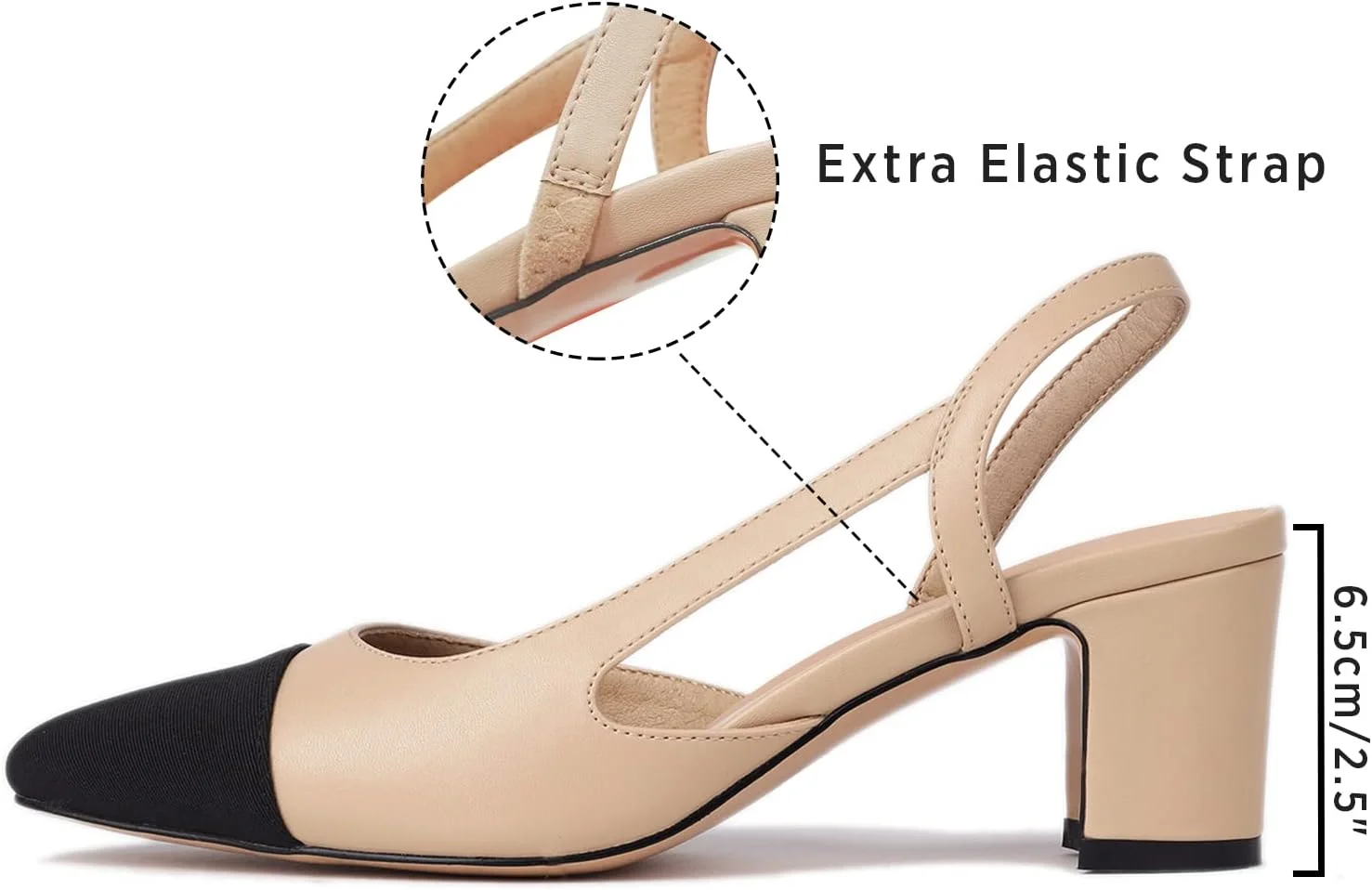 کفش پاشنه بلند اسلینگ بک زنانه MICIFA، کفش پاشنه دار نوک گرد، بند مچی، کفش مجلسی شیک