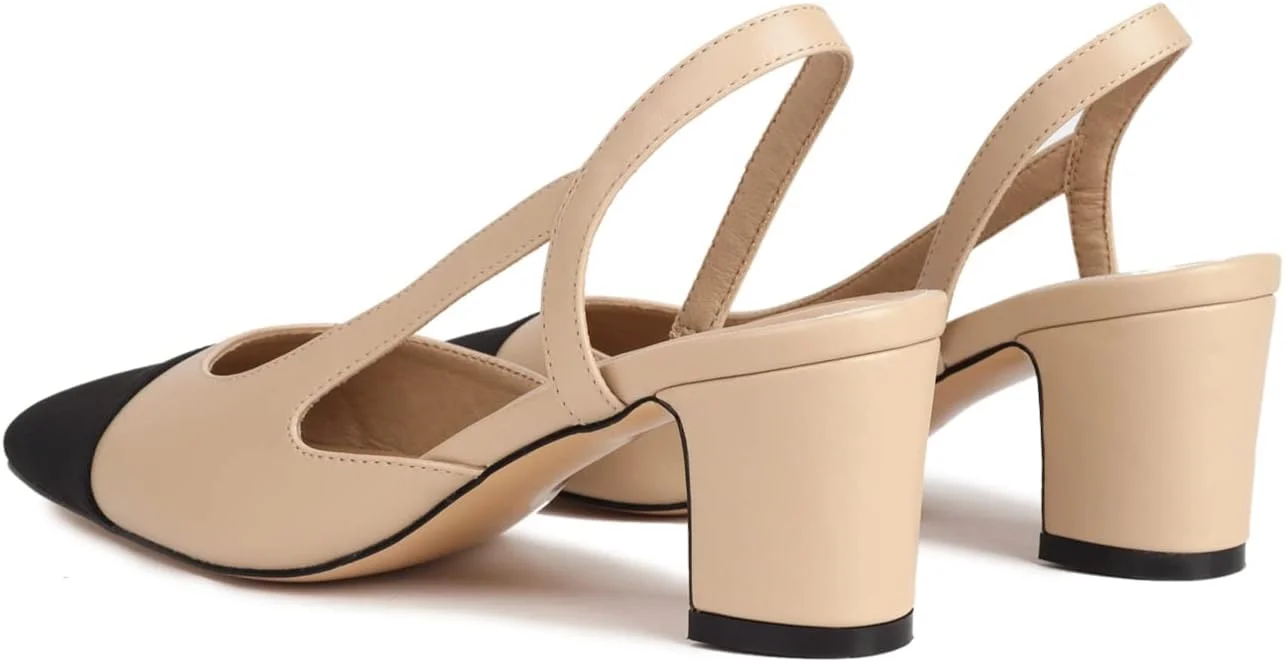 کفش پاشنه بلند اسلینگ بک زنانه MICIFA، کفش پاشنه دار نوک گرد، بند مچی، کفش مجلسی شیک