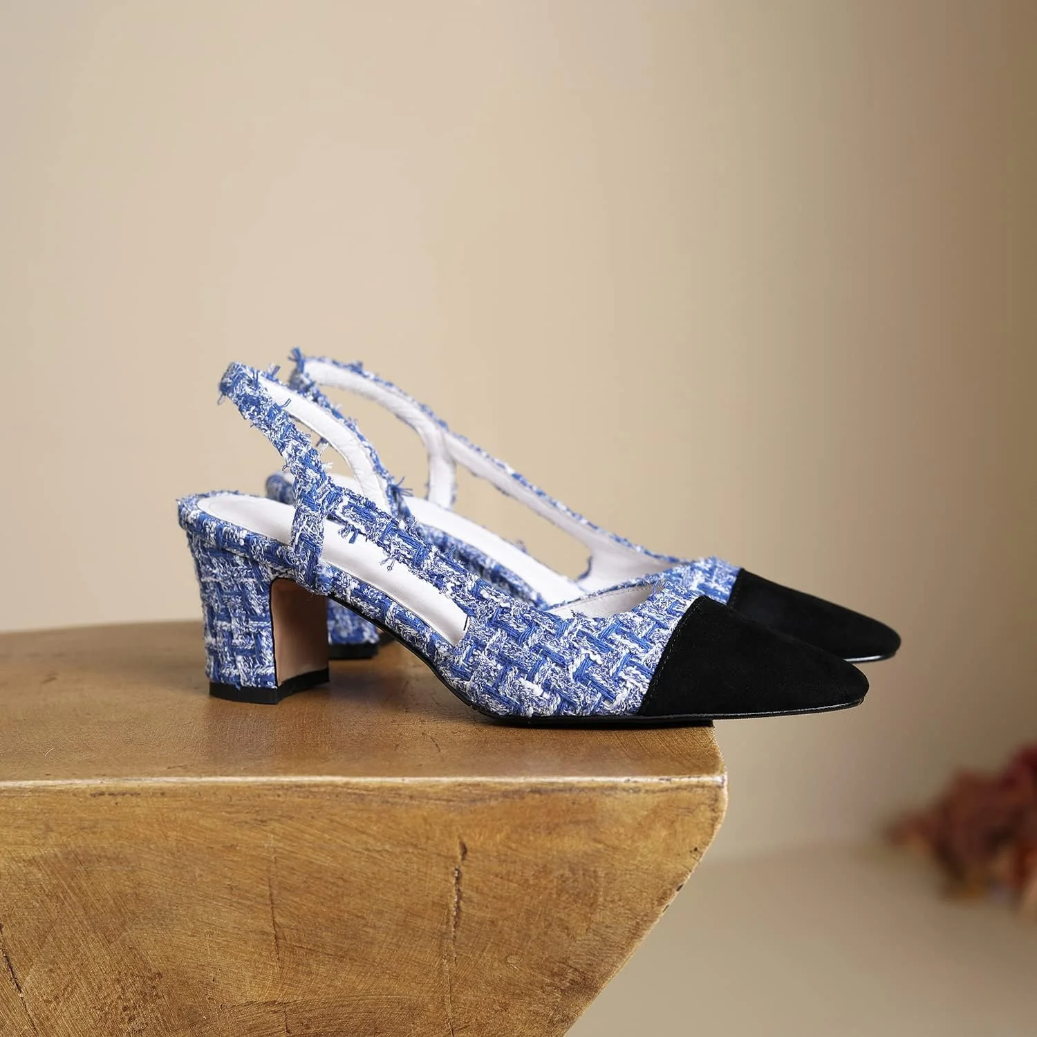 کفش پاشنه بلند بندی زنانه MICIFA، کفش پاشنه دار ضخیم با پنجه گرد و بند مچ پا، مناسب برای مجالس