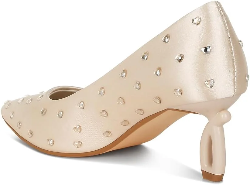 کفش پاشنه بلند زنانه لندن رگ مدل قلب نگین دار نایلونی کفش پاشنه بلند زنانه لندن رگ مدل قلب نگین دار نایلونی