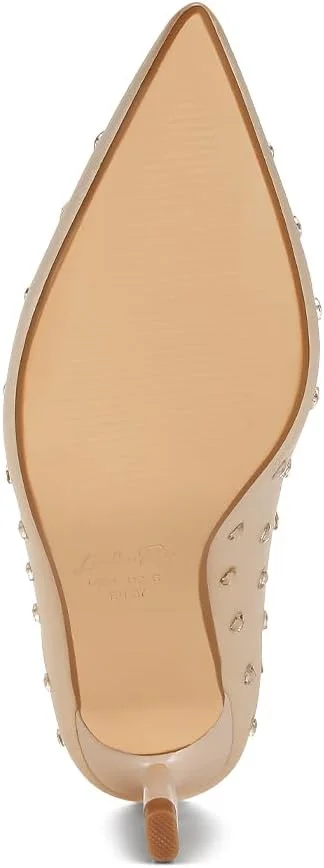 کفش پاشنه بلند زنانه لندن رگ، طرح قلب نگین دار، سایز 39، بژ