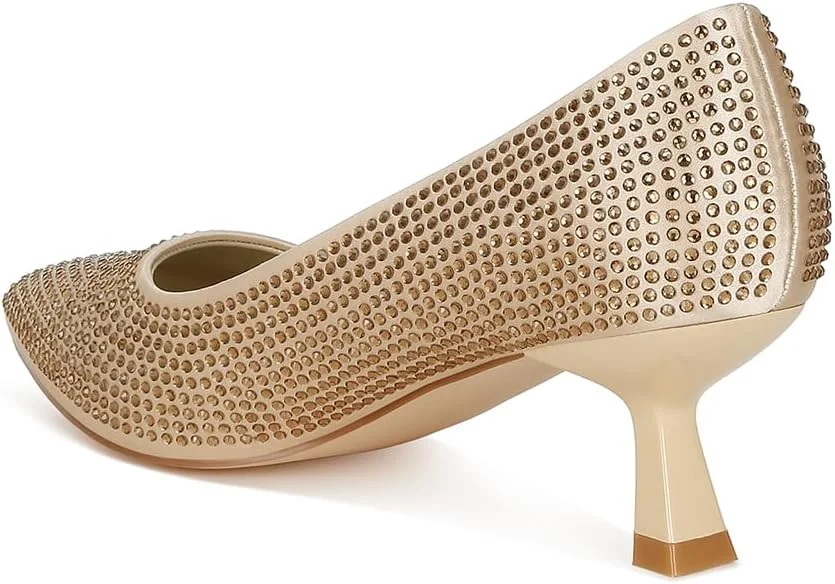 کفش پاشنه کوتاه زنانه لاندن رگ با تزیینات سنگ‌دوزی پلی‌استر