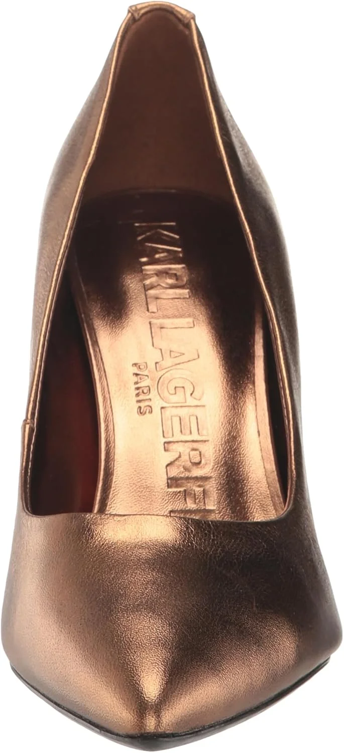 کفش پاشنه بلند زنانه کارل لاگرفلد پاریس مدل رویال - برنز تیره سایز 39