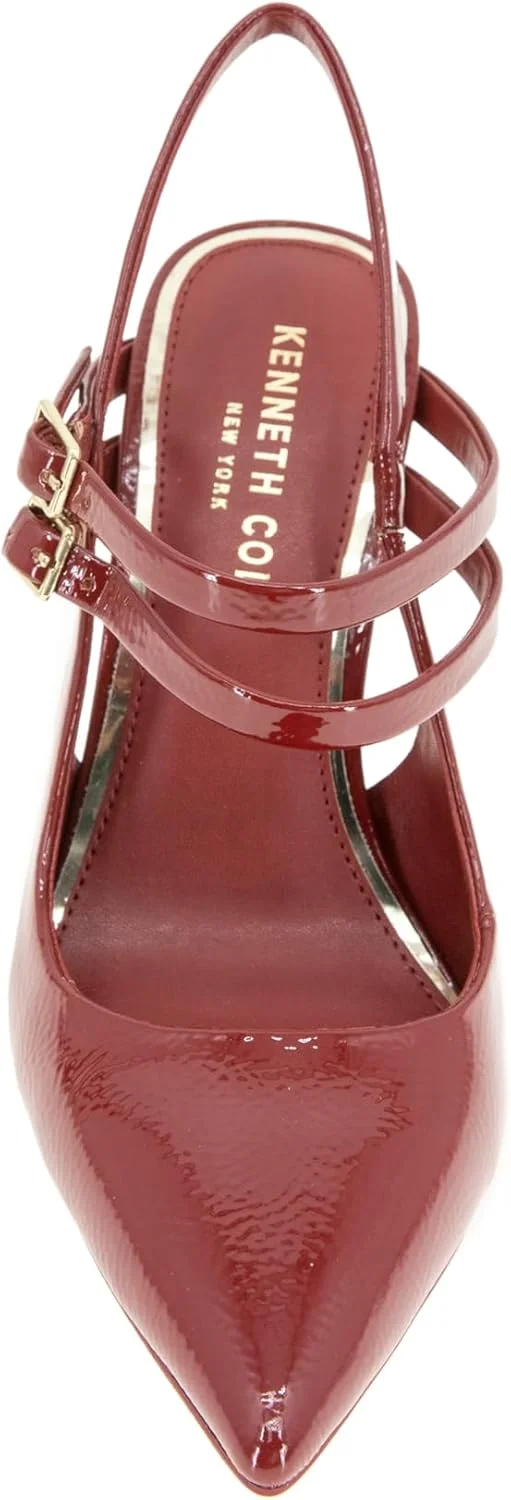 کفش پاشنه بلند زنانه مدل راکل از کنت کول نیویورک. کفش نوک تیز تک لایه با بند پشتی و سگک دوبل.