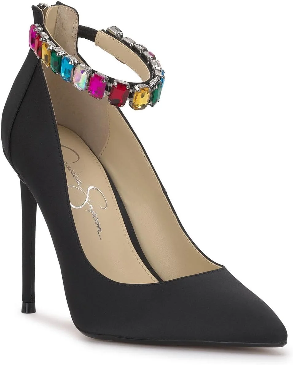 کفش پاشنه بلند زنانه جسیکا سیمپسون مدل Samiyah با تزیینات و بند مچ پا