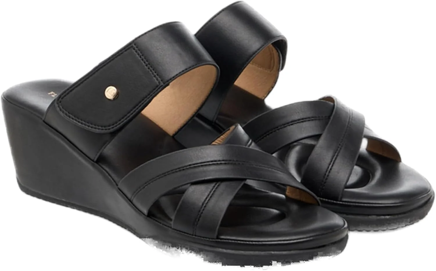 فلورا بلا بای شواکسپرس زنانه - صندل های روفرشی با طرح مونوگرام و پاشنه لژدار