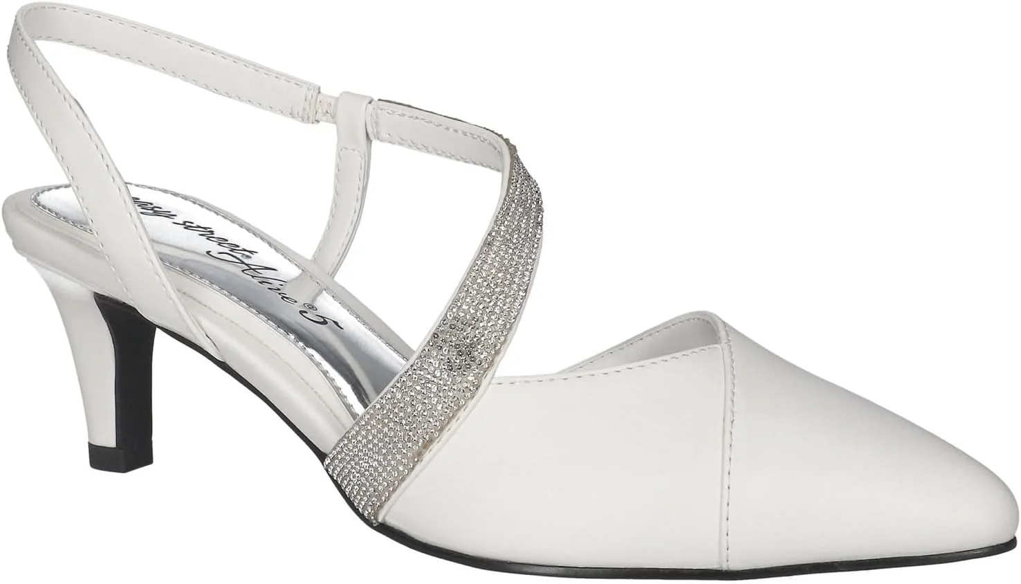 کفش پاشنه بلند زنانه ایزی استریت مدل زمرد، سفید، سایز 6.5 باریک