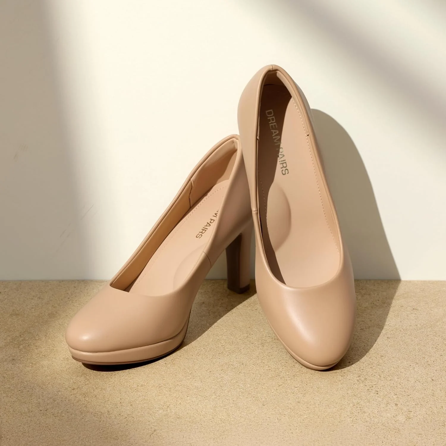 کفش پاشنه بلند زنانه DREAM PAIRS، پنجه بسته، پاشنه کوتاه، لژدار، راحت، مناسب کار در اداره و مهمانی