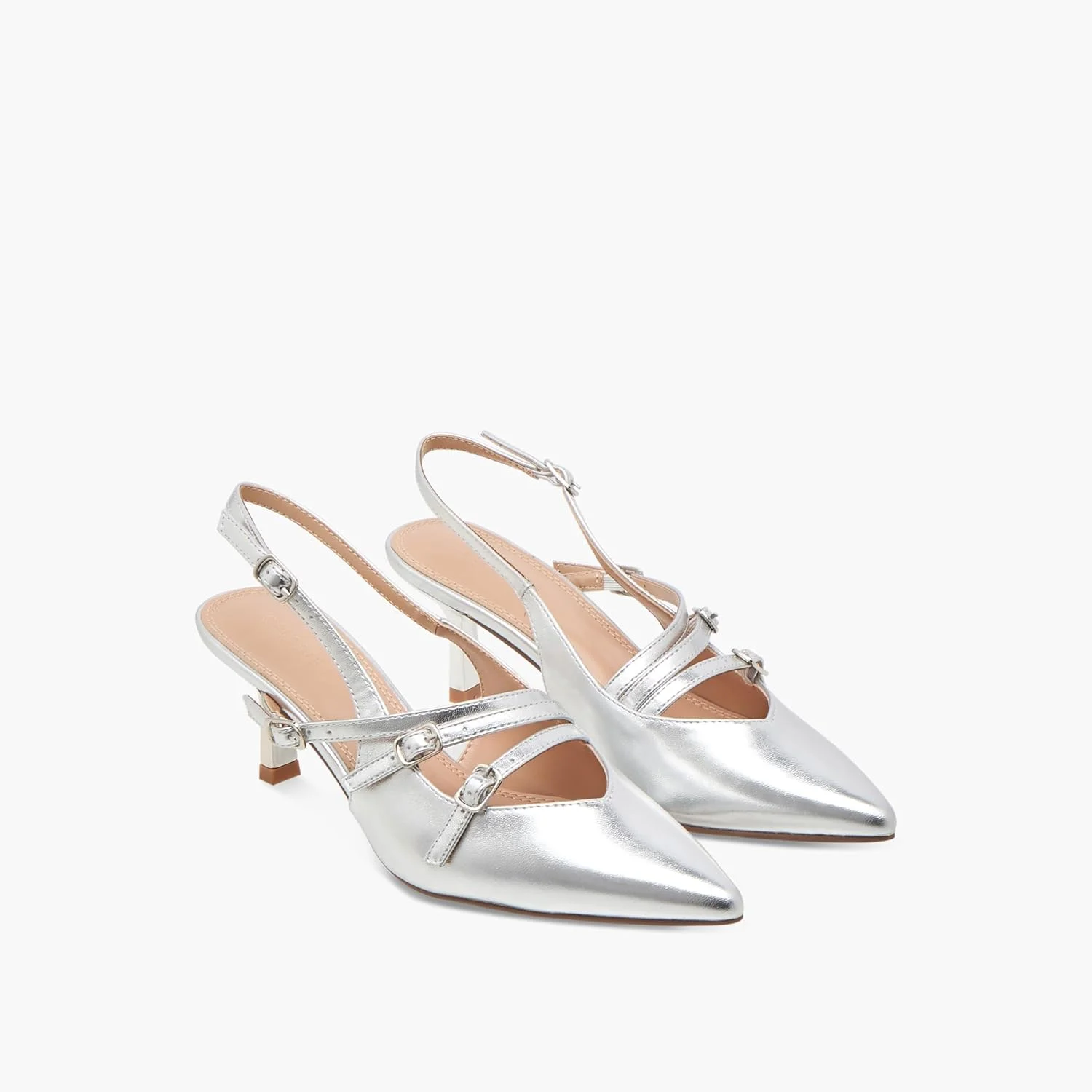 کفش های نوک تیز زنانه سلست با پاشنه های بچه گربه ای و بستن سگک سوزنی - Onexr25Ss01580