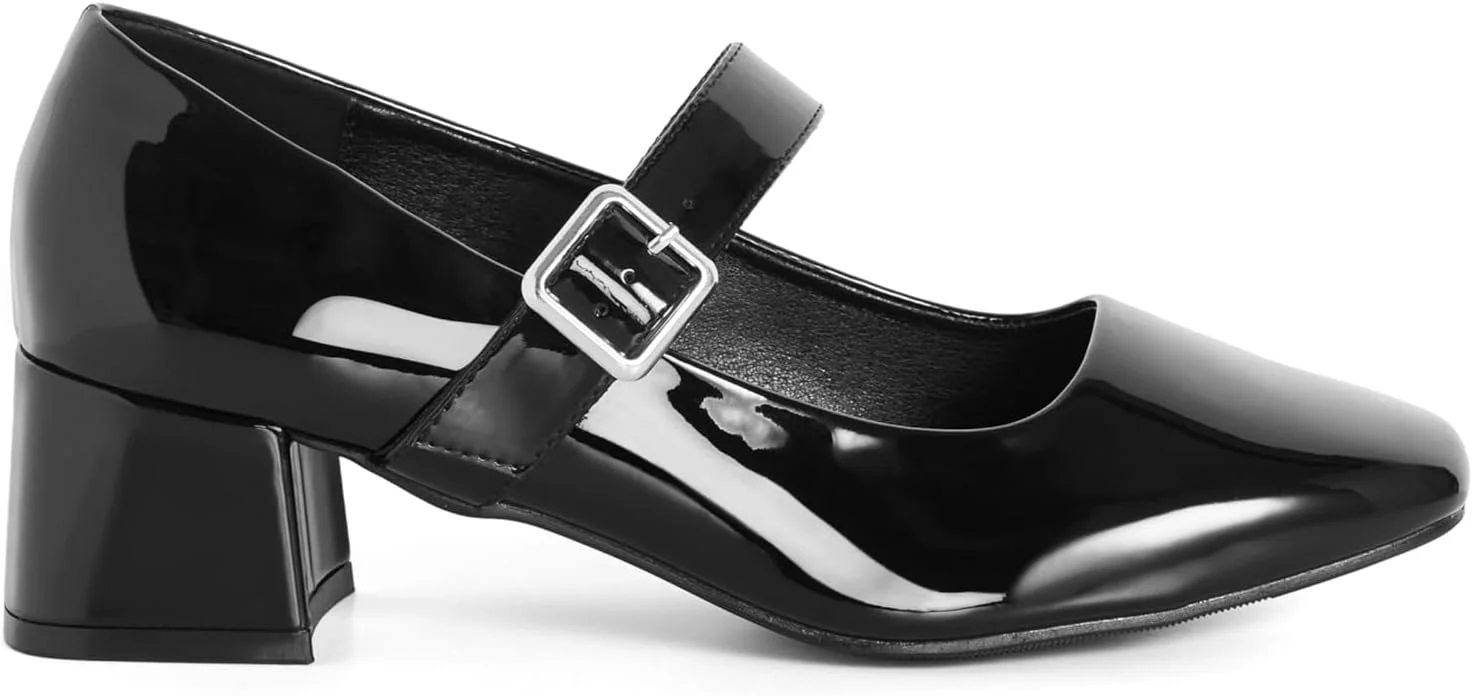 کفش پاشنه بلند زنانه سیتی شیک - مدل مری جین با قالب پهن