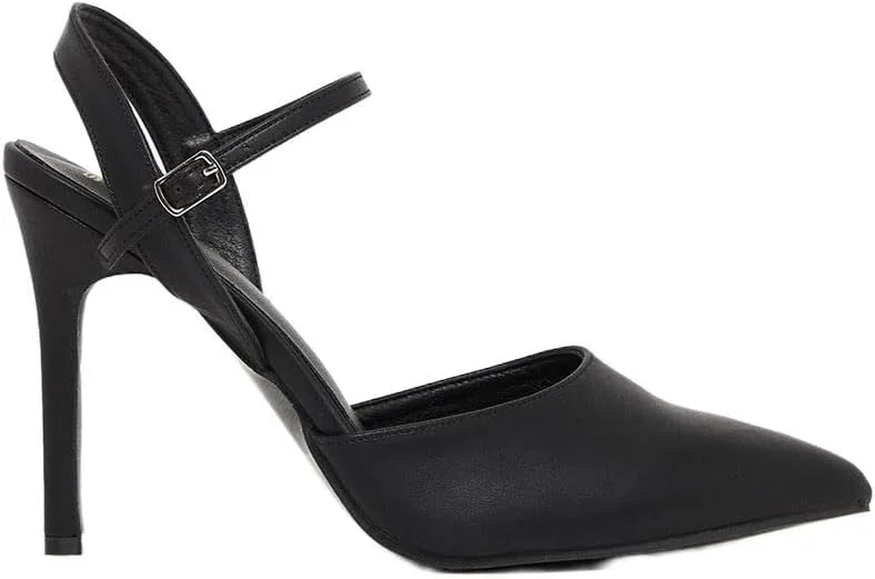 کفش پاشنه بلند نوک تیز بند دار مشکی، سایز 40 اروپا