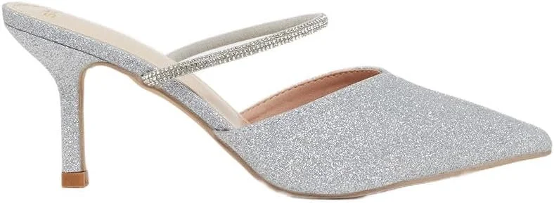 کفش پاشنه بلند زنانه استایلی با نوک تیز و بافت دار