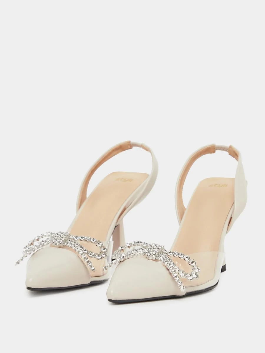 کفش پاشنه دار زنانه استایلی مدل 7011727302 نوک تیز تزیین شده، رنگ بژ، سایز 38 EU کفش پاشنه دار زنانه استایلی مدل 7011727302 نوک تیز تزیین شده، رنگ بژ، سایز 38 EU