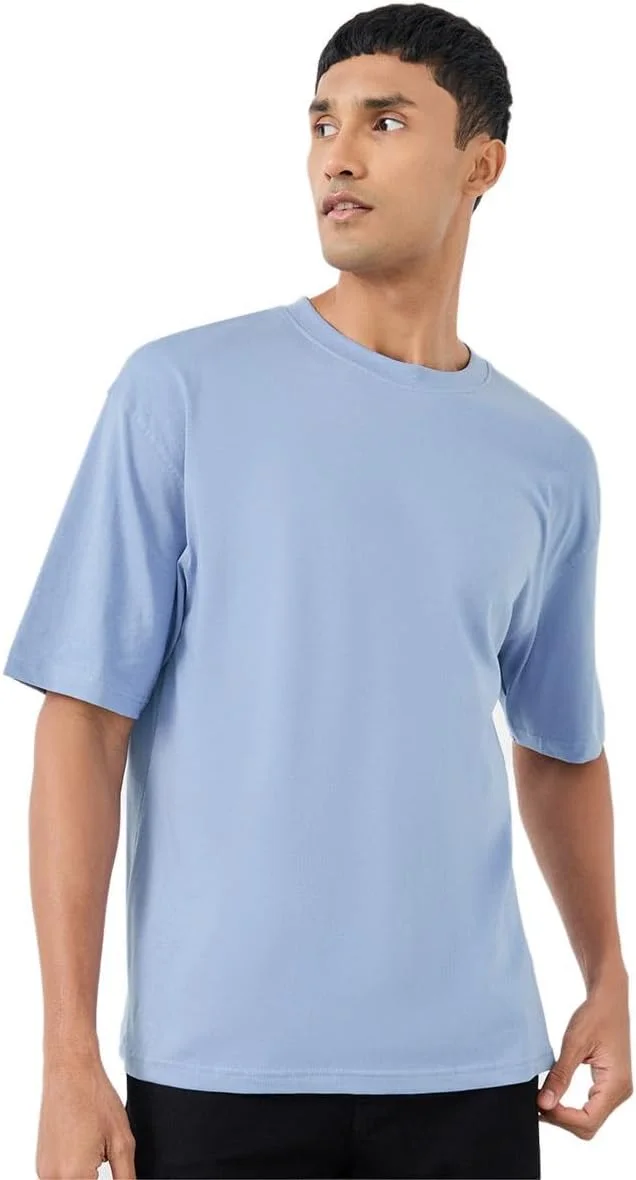 تی شرت نخی یقه گرد مردانه استایلی