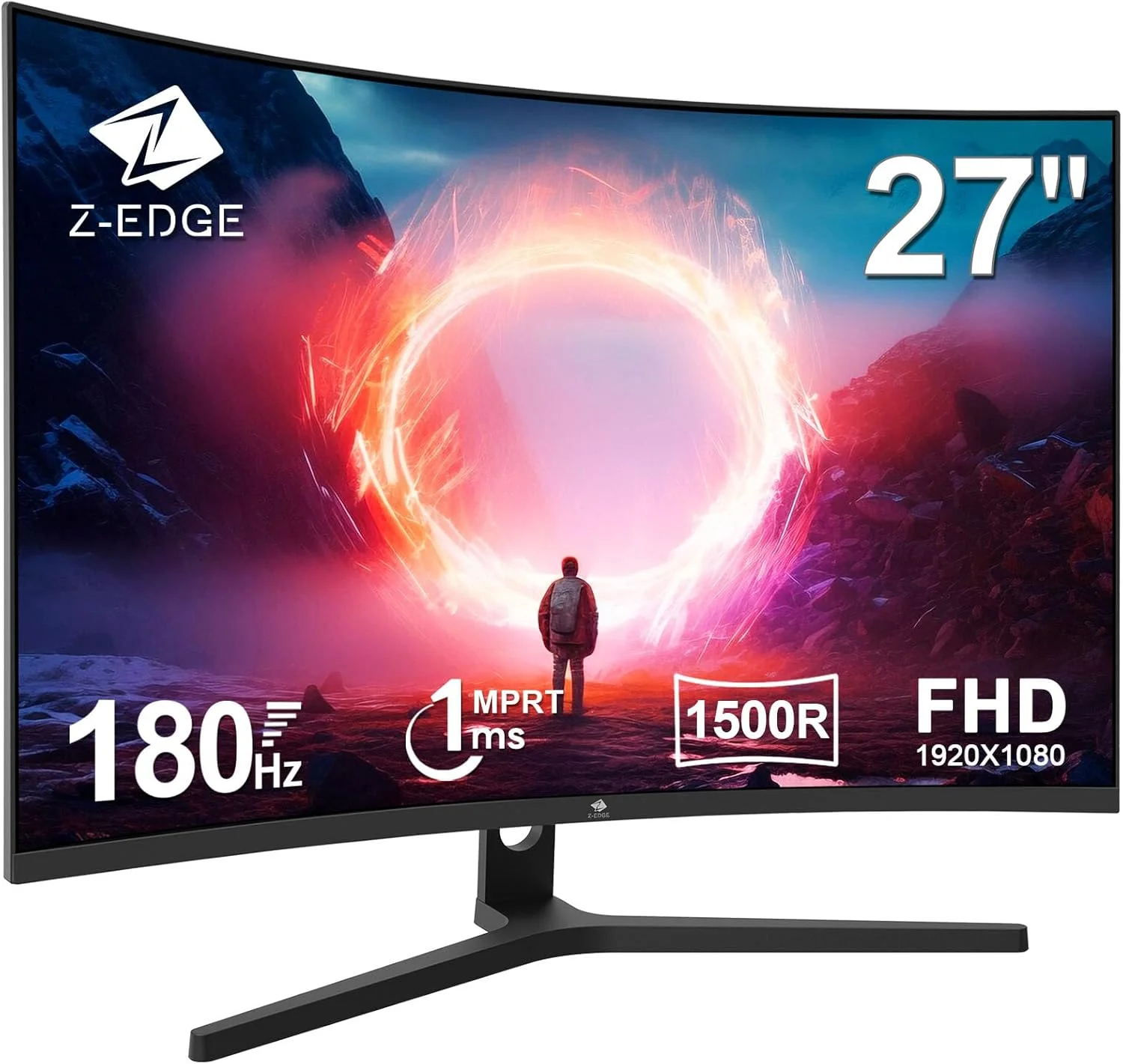 مانیتور گیمینگ خمیده 27 اینچی Z-EDGE - پنل VA با رزولوشن FHD 1080P و نرخ تازهسازی 180 هرتز، زمان پاسخدهی 1 میلیثانیه، نمایشگر LED بدون حاشیه، AMD FreeSync - دارای 1 پورت DisplayPort 1.4 و 2 پورت HDMI 2.0 مدل UG27F مانیتور گیمینگ خمیده 27 اینچی Z-EDGE - پنل VA با رزولوشن FHD 1080P و نرخ تازهسازی 180 هرتز، زمان پاسخدهی 1 میلیثانیه، نمایشگر LED بدون حاشیه، AMD FreeSync - دارای 1 پورت DisplayPort 1.4 و 2 پورت HDMI 2.0 مدل UG27F