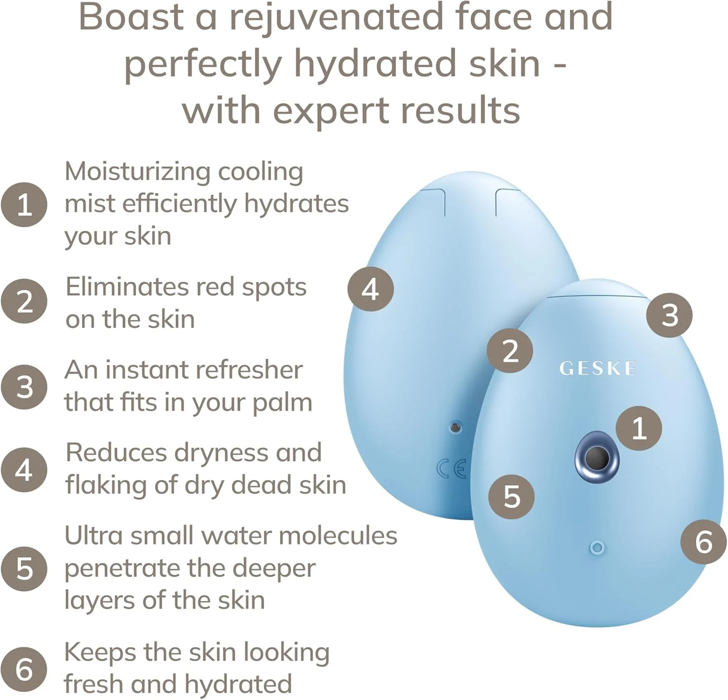 دستگاه طراوت بخش و آبرسان پوست صورت GESKE SmartAppGuided | ۴ در ۱ | اتومایزر آب | بخور صورت | اسپری آب | میستر صورت | دستگاه پاکسازی صورت | اسپری مه | لوازم آرایشی | درخشش طبیعی دستگاه طراوت بخش و آبرسان پوست صورت GESKE SmartAppGuided | ۴ در ۱ | اتومایزر آب | بخور صورت | اسپری آب | میستر صورت | دستگاه پاکسازی صورت | اسپری مه | لوازم آرایشی | درخشش طبیعی