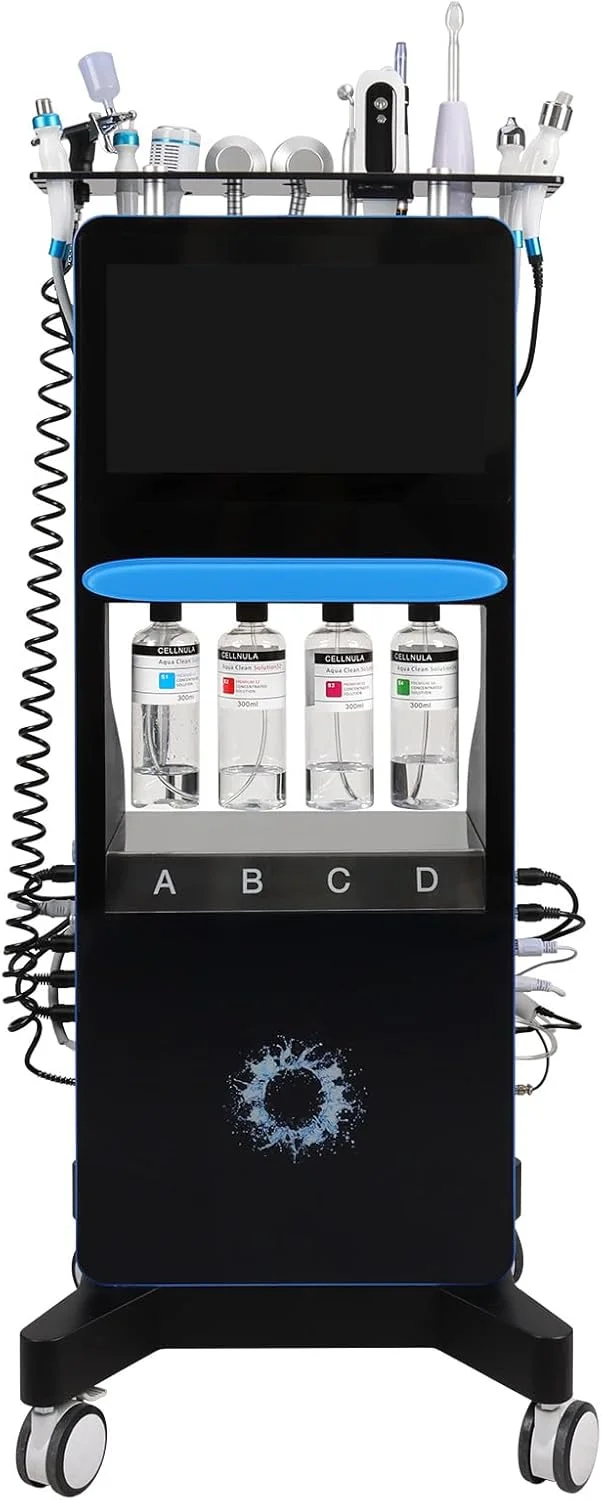 دستگاه مراقبت از صورت هیدرو 14 در 1 چند منظوره، دستگاه زیبایی هیدرو اکسیژن، پاک کننده جوش سر سیاه، جت پاک کننده وکیوم منافذ