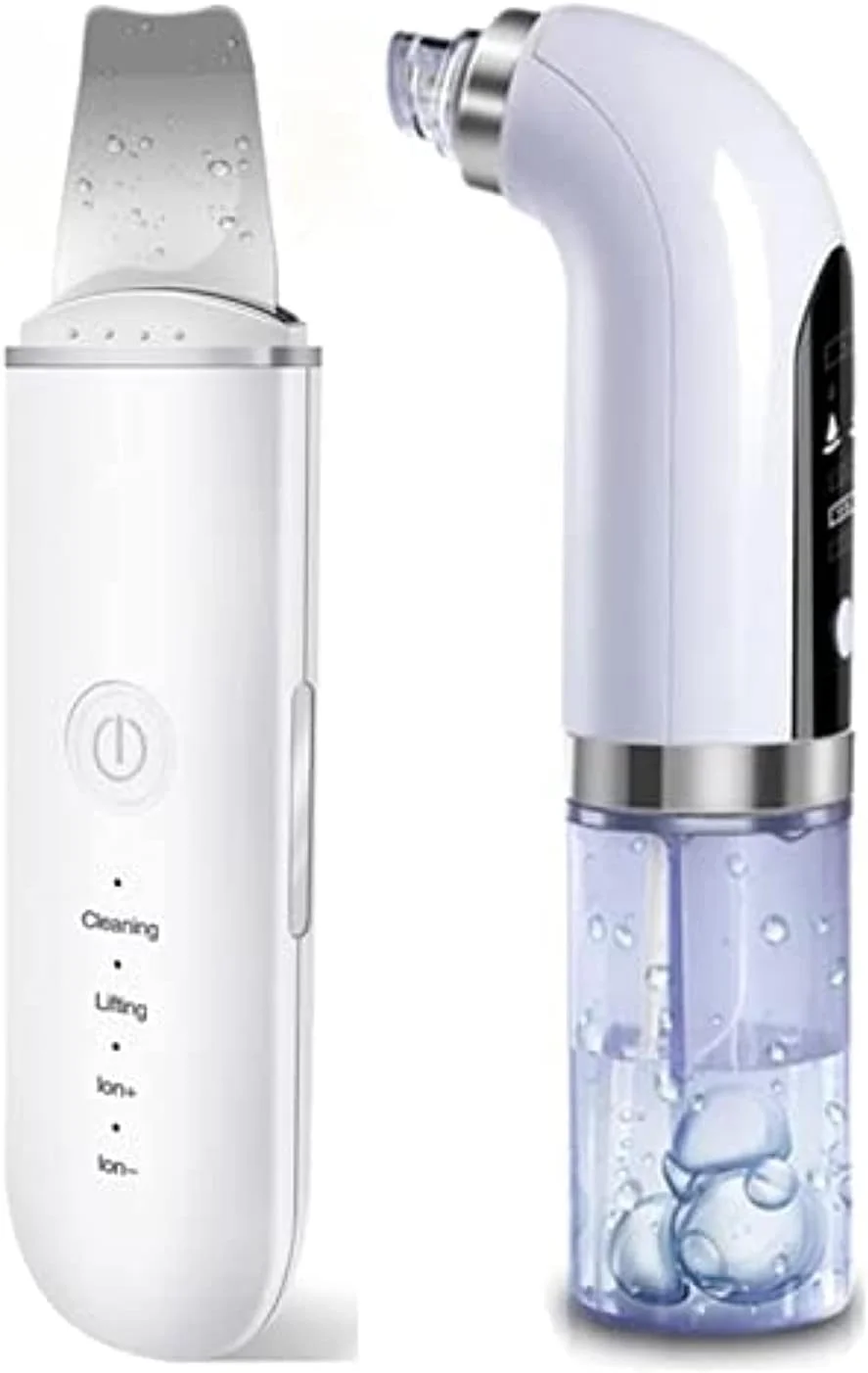 پکیج ویژه، پاک کننده جوش سرسیاه، دستگاه هیدرافیشیال و اسکین اسکرابر، کاردک پوست، بسته هدیه 2 عددی استخراج کننده کومدون برای پاکسازی عمیق صورت