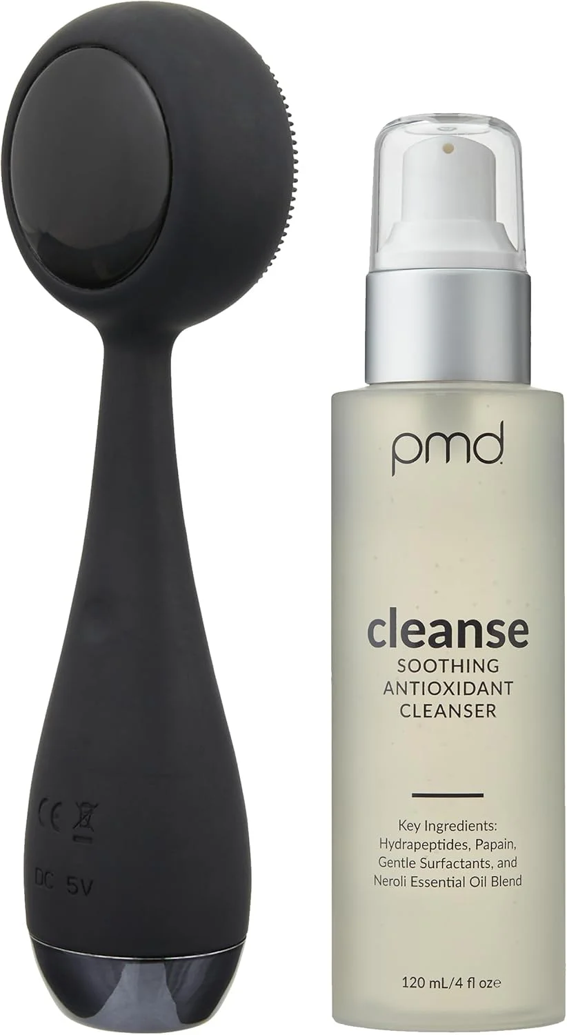 دستگاه پاک کننده هوشمند صورت PMD Beauty Clean Pro OB با برس سیلیکونی و ماساژور ضد پیری ActiveWarmth با سنگ ابسیدین - ضد آب - لرزش SonicGlow - پاک کننده منافذ و جوش های سرسیاه