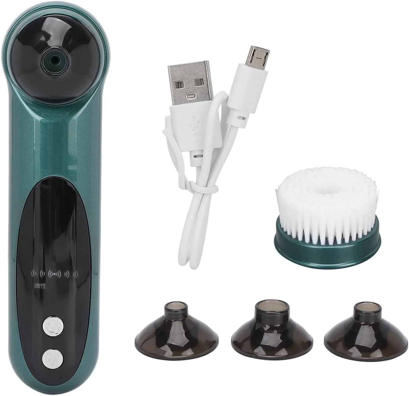 دستگاه پاک کننده جوش سر سیاه، برس ماساژ صورت، دستگاه پاک کننده الکتریکی چند منظوره صورت برای مراقبت از پوست صورت و بینی آقایان و بانوان (سبز)