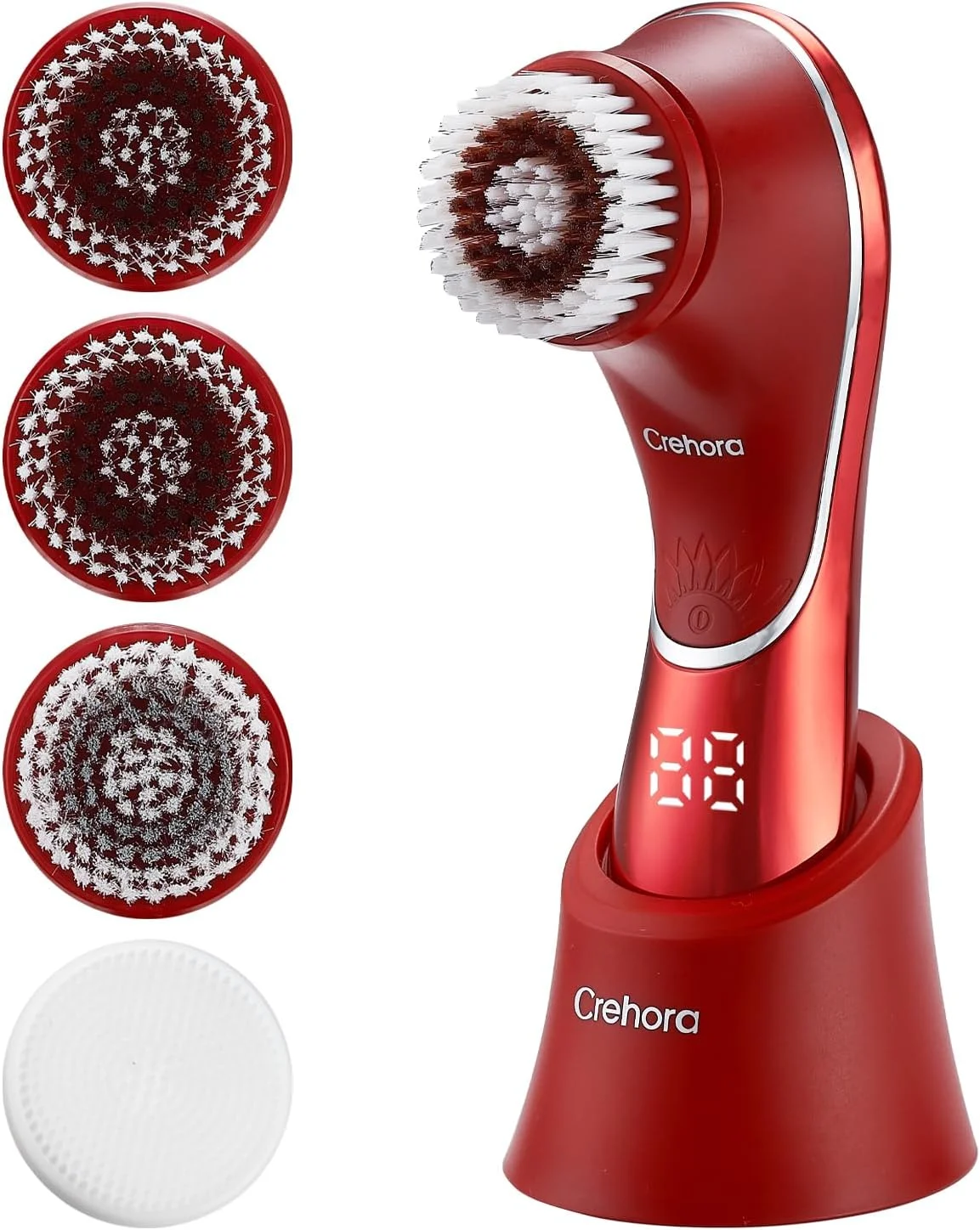 برس پاک کننده صورت، اسکرابر برقی صورت، برس پاک کننده صورت قابل شارژ IPX-7 ضد آب چرخشی برای لایه برداری، ماساژ و پاکسازی عمیق با 4 سر برس