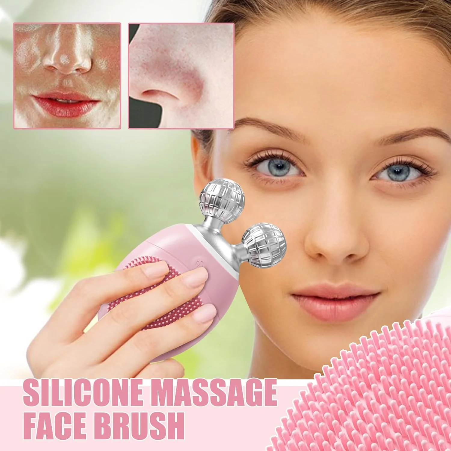 برس پاک کننده صورت - غلطک صورت - دستگاه ماساژور برقی ضد آب با 5 سرعت قابل تنظیم برای لایه برداری ملایم و پاکسازی عمیق برس پاک کننده صورت - غلطک صورت - دستگاه ماساژور برقی ضد آب با 5 سرعت قابل تنظیم برای لایه برداری ملایم و پاکسازی عمیق