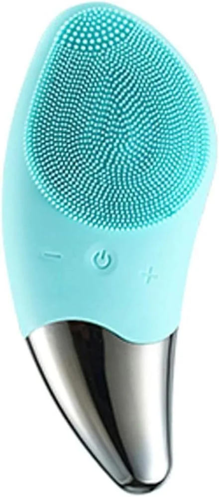 دستگاه شستشوی صورت GOUMAO، برس پاک کننده صورت قابل شارژ USB و دستگاه مراقبت از پوست ضد پیری ساخته شده از سیلیکون نرم برای انواع پوست (سبز)