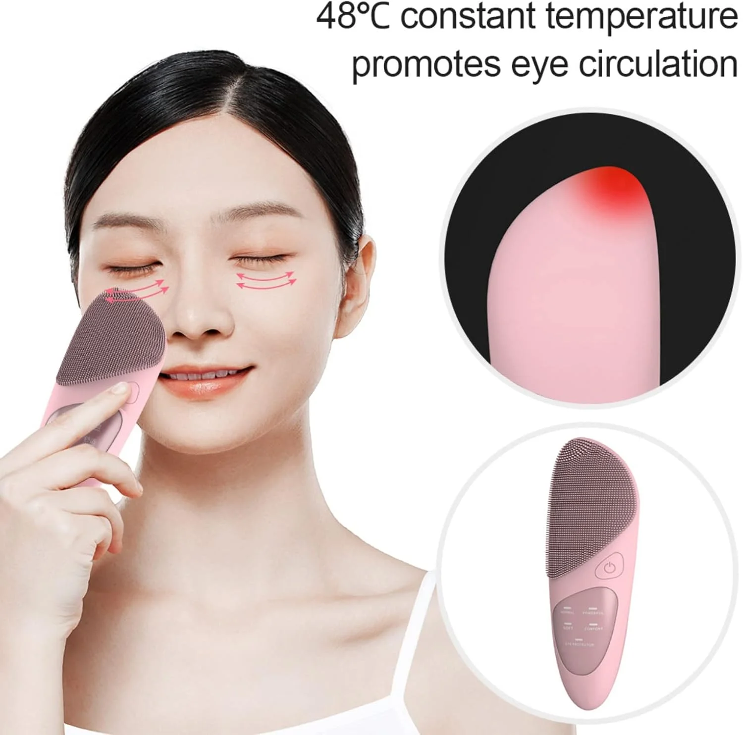 دستگاه برس پاک کننده صورت برای پاکسازی عمیق، ابزار زیبایی چشم لایه برداری ملایم ماساژ چشم دستگاه شستشوی پوست سیلیکونی قابل شارژ برس پاک کننده صورت برقی دستگاه برس پاک کننده صورت برای پاکسازی عمیق، ابزار زیبایی چشم لایه برداری ملایم ماساژ چشم دستگاه شستشوی پوست سیلیکونی قابل شارژ برس پاک کننده صورت برقی