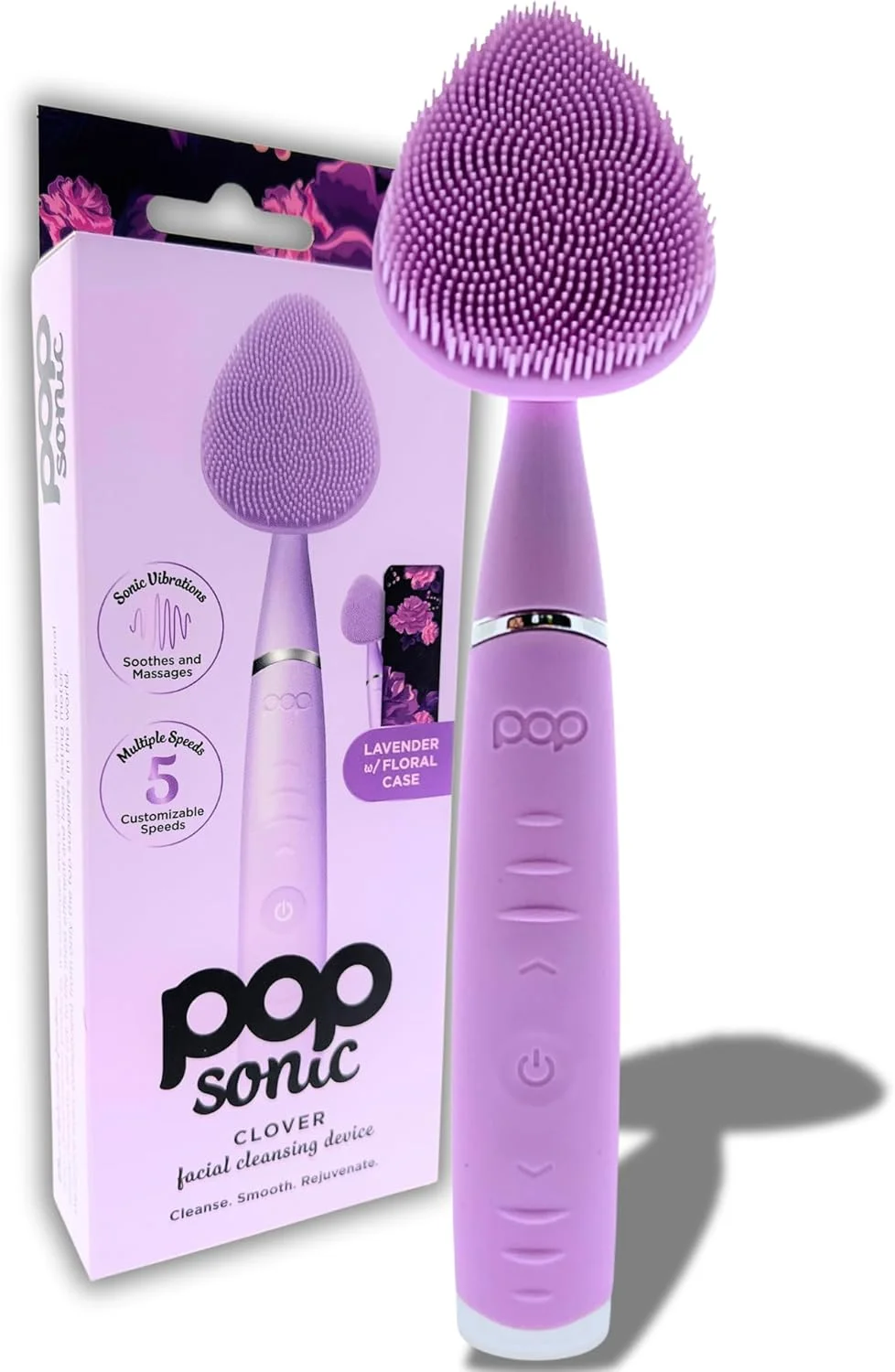 دستگاه پاک کننده صورت پاپ سونیک کلاور - ابزار پاکسازی منافذ سیلیکونی با کیف - 8000VPM، ابزارهای مراقبت از پوست شارژی USB برای صورت (اسطوخودوس) دستگاه پاک کننده صورت پاپ سونیک کلاور - ابزار پاکسازی منافذ سیلیکونی با کیف - 8000VPM، ابزارهای مراقبت از پوست شارژی USB برای صورت (اسطوخودوس)