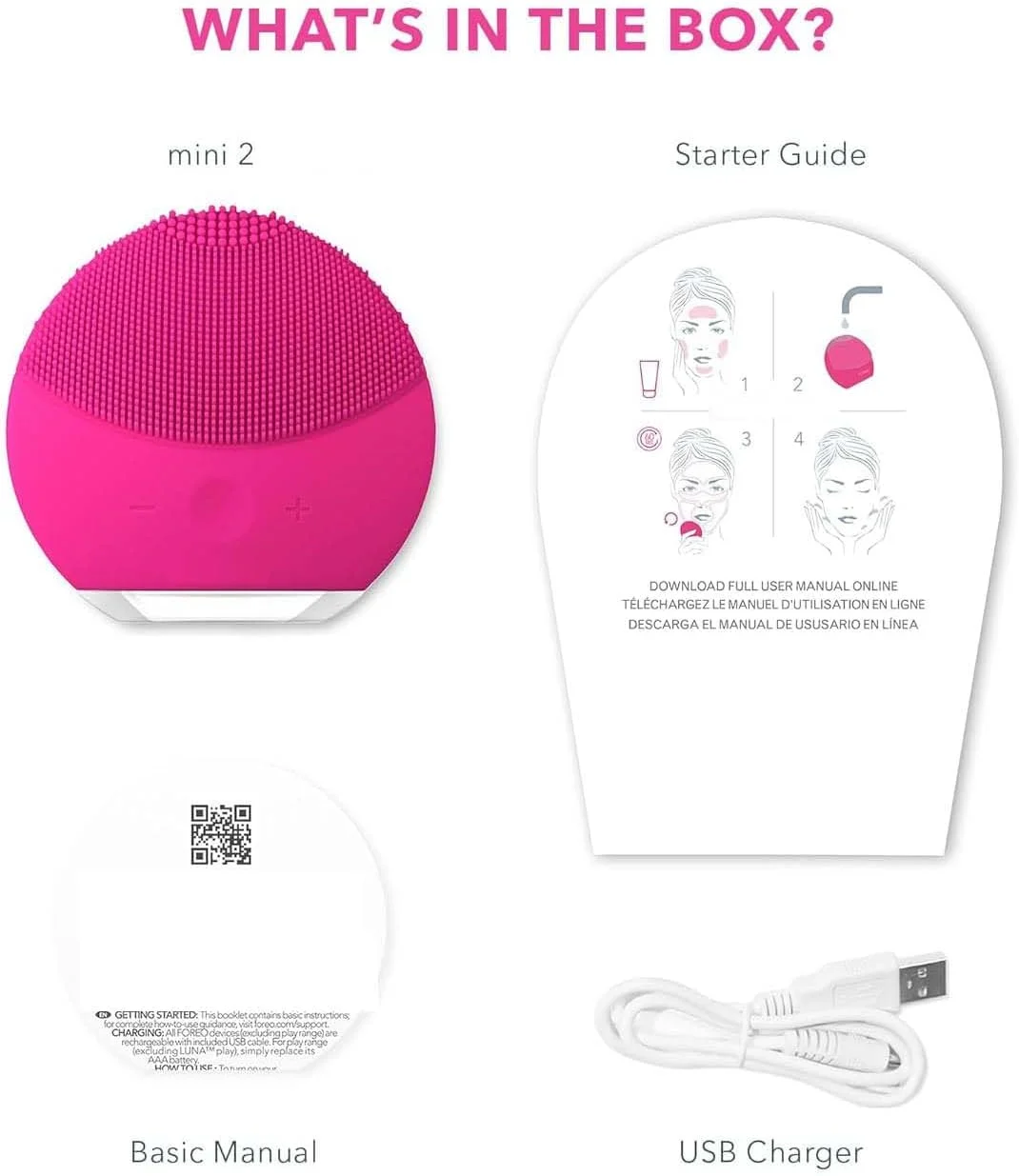 دستگاه پاکسازی صورت سیلیکونی هوشمند دو طرفه مینی | شارژی، ملایم و چند رنگ