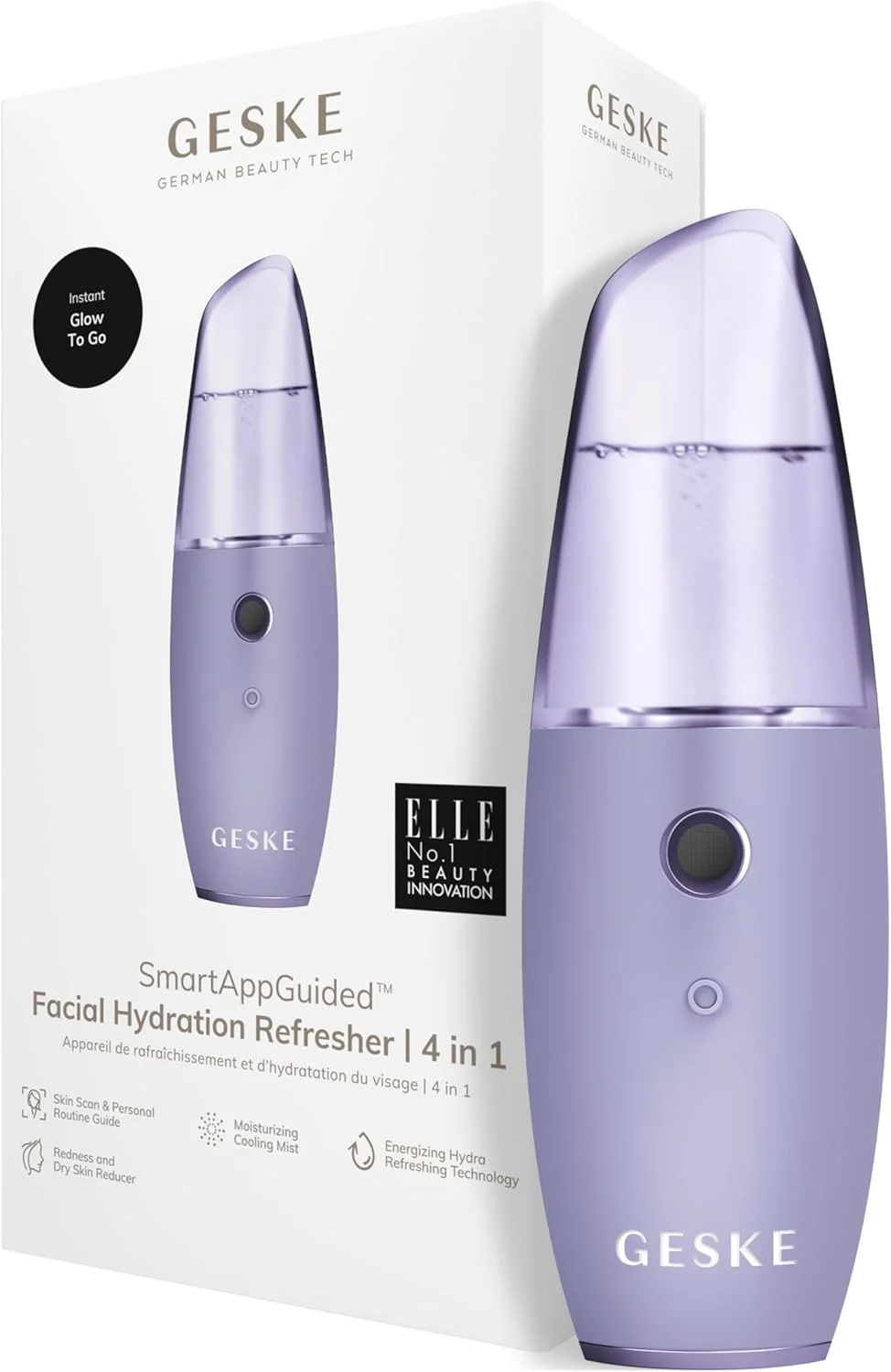 GESKE SmartAppGuided™ آبرسان صورت | 4 در 1 | اتومایزر آب | بخور صورت | اسپری آب | مه پاش صورت | دستگاه پاک کننده صورت | اسپری مه | لوازم آرایشی | درخشش طبیعی GESKE SmartAppGuided™ آبرسان صورت | 4 در 1 | اتومایزر آب | بخور صورت | اسپری آب | مه پاش صورت | دستگاه پاک کننده صورت | اسپری مه | لوازم آرایشی | درخشش طبیعی