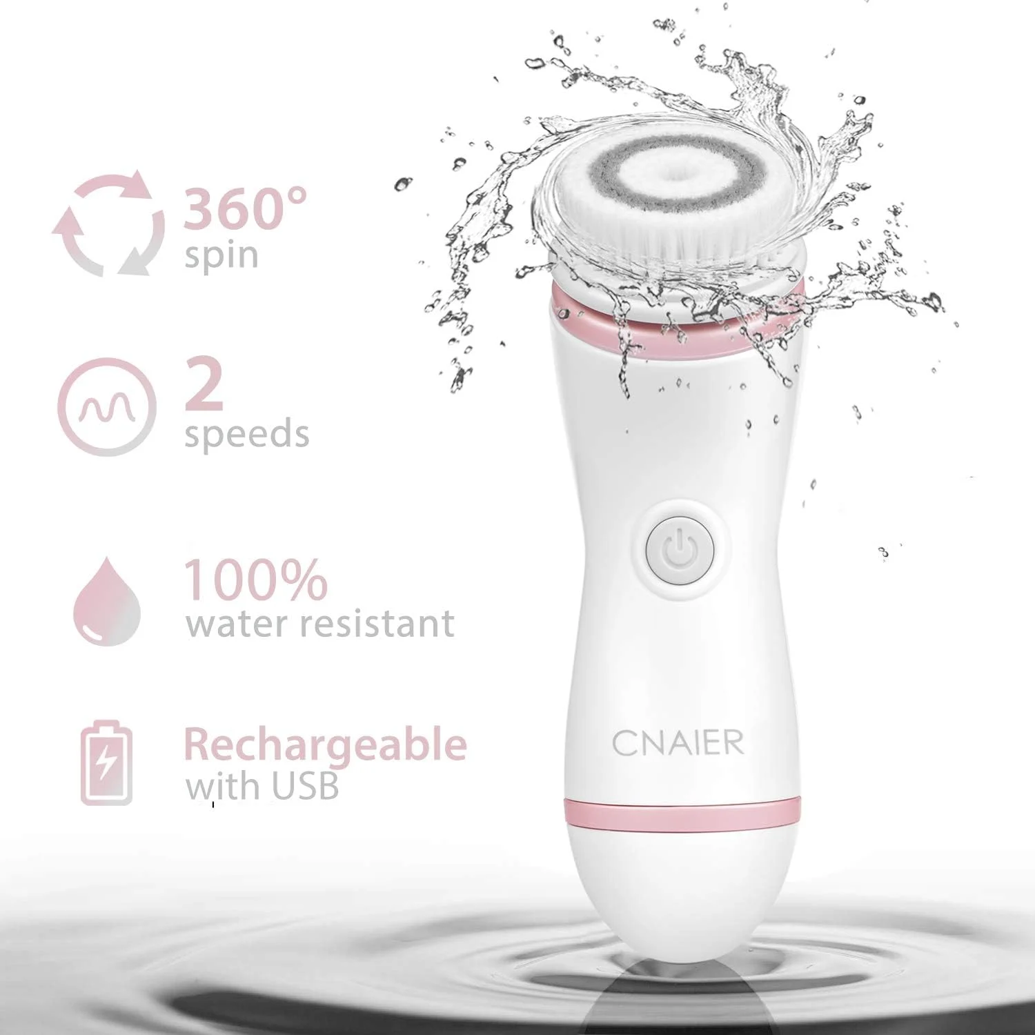 (رژگونه) - ست برس چرخشی پاک کننده صورت قابل شارژ با 4 سر برس لایه بردار - سیستم آبگرم صورت ضد آب - برس های صورت برای پاکسازی و لایه برداری (رژگونه) - ست برس چرخشی پاک کننده صورت قابل شارژ با 4 سر برس لایه بردار - سیستم آبگرم صورت ضد آب - برس های صورت برای پاکسازی و لایه برداری