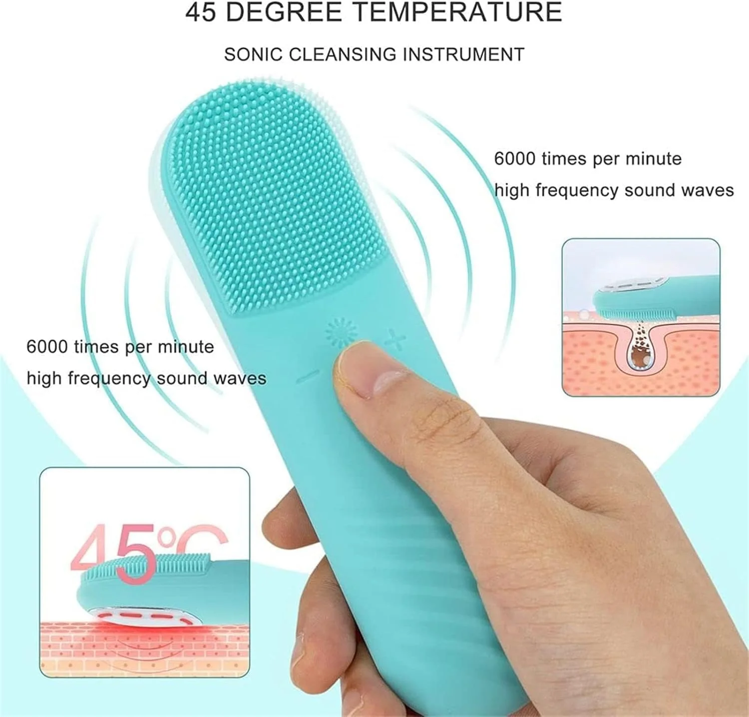 برس پاک کننده صورت سونیک، اسکرابر برقی ضد آب و قابل شارژ صورت با 5 سرعت، برس پاک کننده عمیق منافذ برای زنان و مردان، برس لایه بردار صورت برای روتین مراقبت از پوست حساس برس پاک کننده صورت سونیک، اسکرابر برقی ضد آب و قابل شارژ صورت با 5 سرعت، برس پاک کننده عمیق منافذ برای زنان و مردان، برس لایه بردار صورت برای روتین مراقبت از پوست حساس