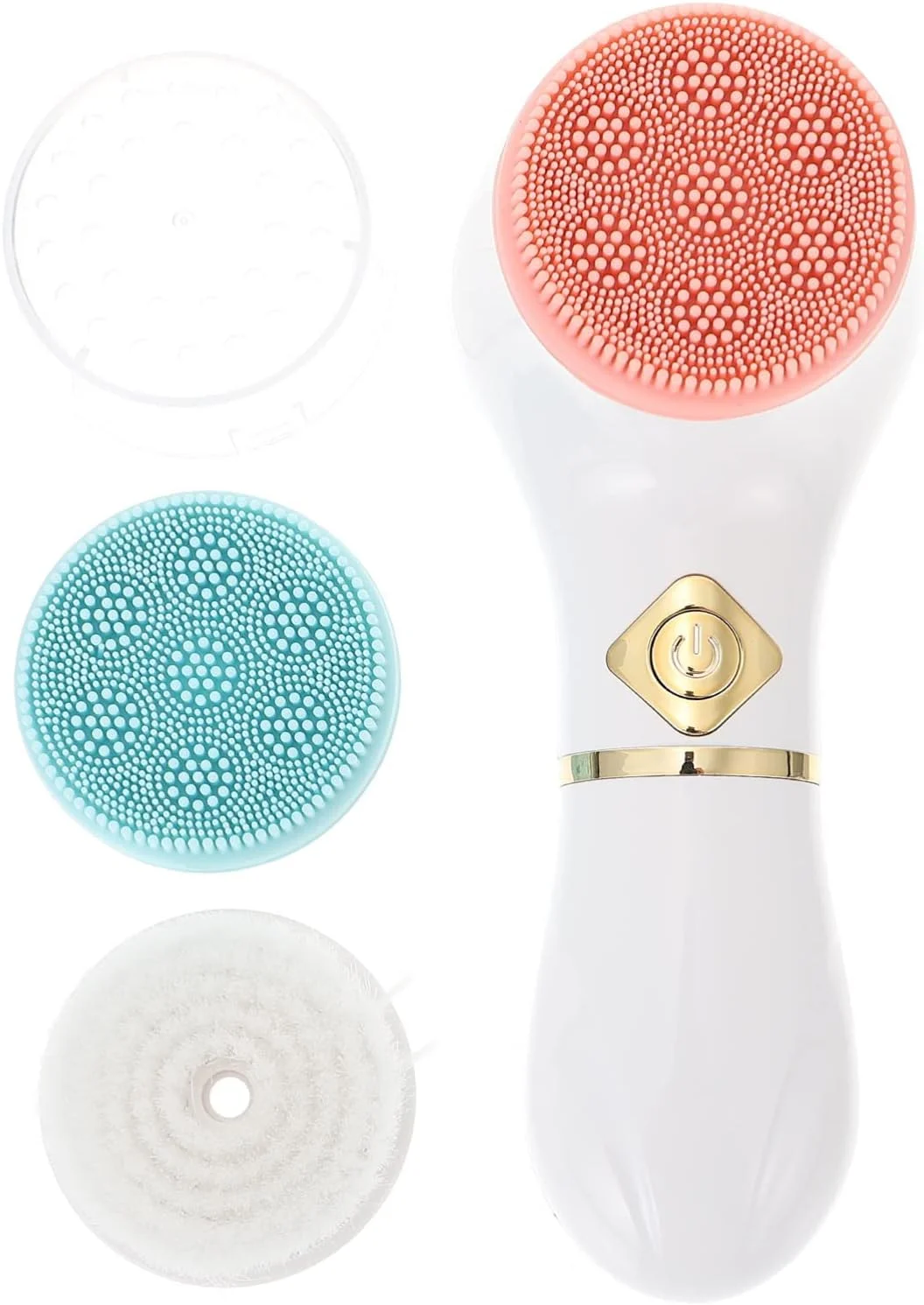 برس پاک کننده صورت، ضد آب، دستگاه پاک کننده صورت برقی، لایه بردار، ماساژور و پاک کننده عمیق صورت، مناسب برای خانم ها و دختران، سفید