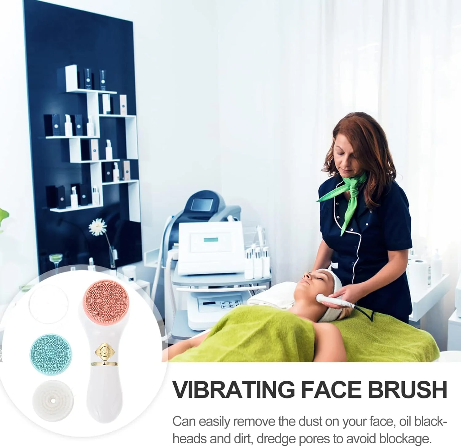 برس پاک کننده صورت، ضد آب، دستگاه پاک کننده صورت برقی، لایه بردار، ماساژور و پاک کننده عمیق صورت، مناسب برای خانم ها و دختران، سفید برس پاک کننده صورت، ضد آب، دستگاه پاک کننده صورت برقی، لایه بردار، ماساژور و پاک کننده عمیق صورت، مناسب برای خانم ها و دختران، سفید