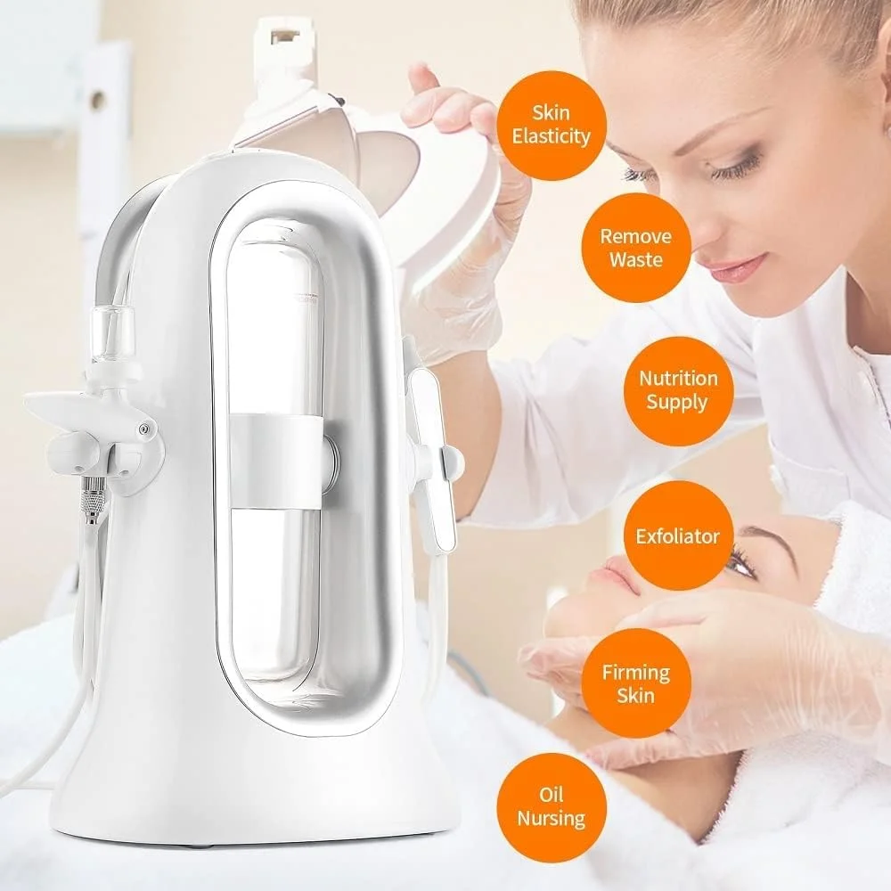 دستگاه هیدرا درم ابریژن آکوا پیلینگ زیبایی، پاکسازی پوست با آب اکسیژن، دستگاه حباب صورت، ضد چروک و سفت کننده پوست