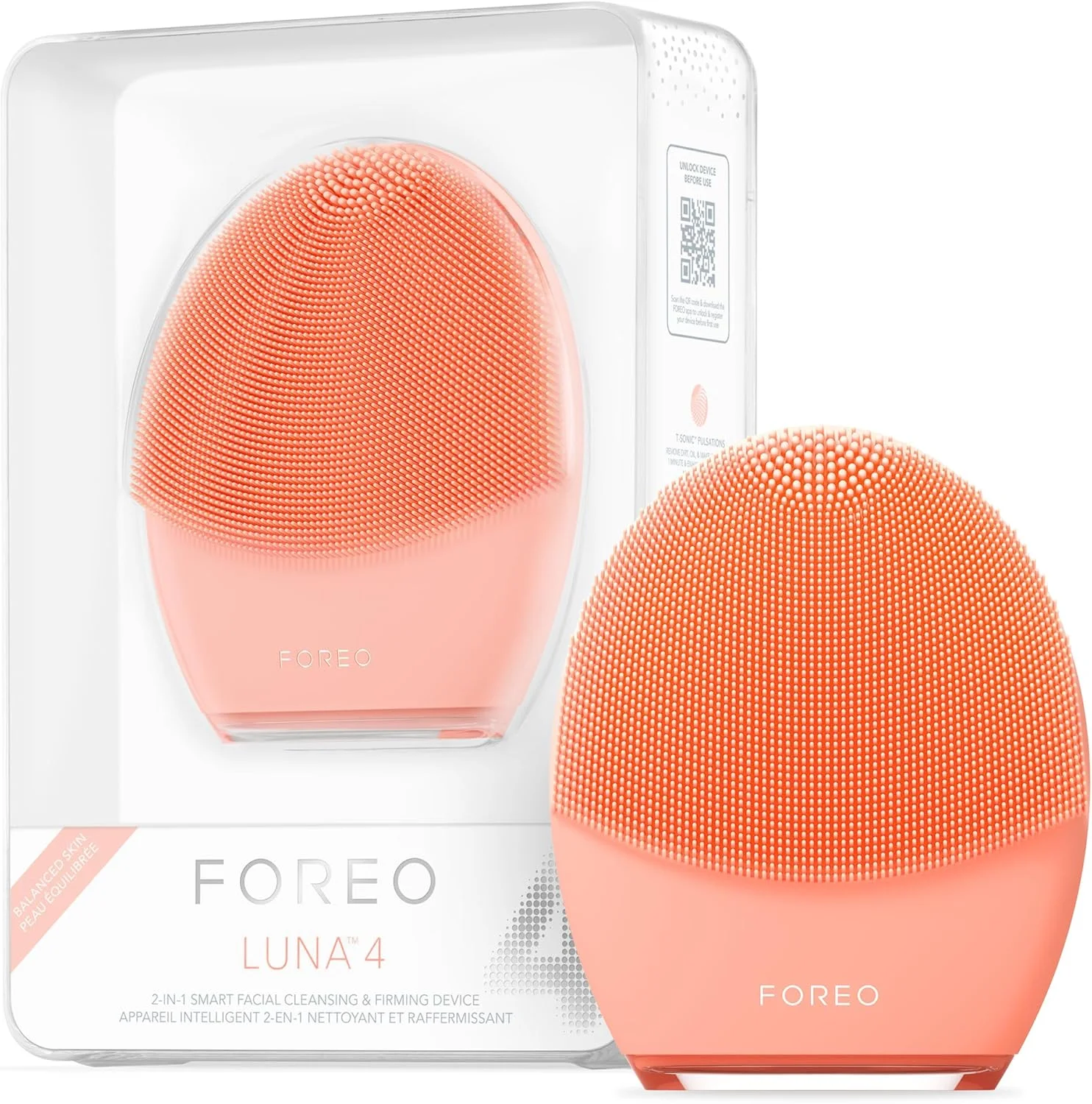FOREO LUNA 4 برس پاک کننده صورت - ماساژور سفت کننده صورت - برس ضد پیری صورت - افزایش جذب محصولات مراقبت از پوست - مراقبت ساده از صورت - پوست متعادل FOREO LUNA 4 برس پاک کننده صورت - ماساژور سفت کننده صورت - برس ضد پیری صورت - افزایش جذب محصولات مراقبت از پوست - مراقبت ساده از صورت - پوست متعادل