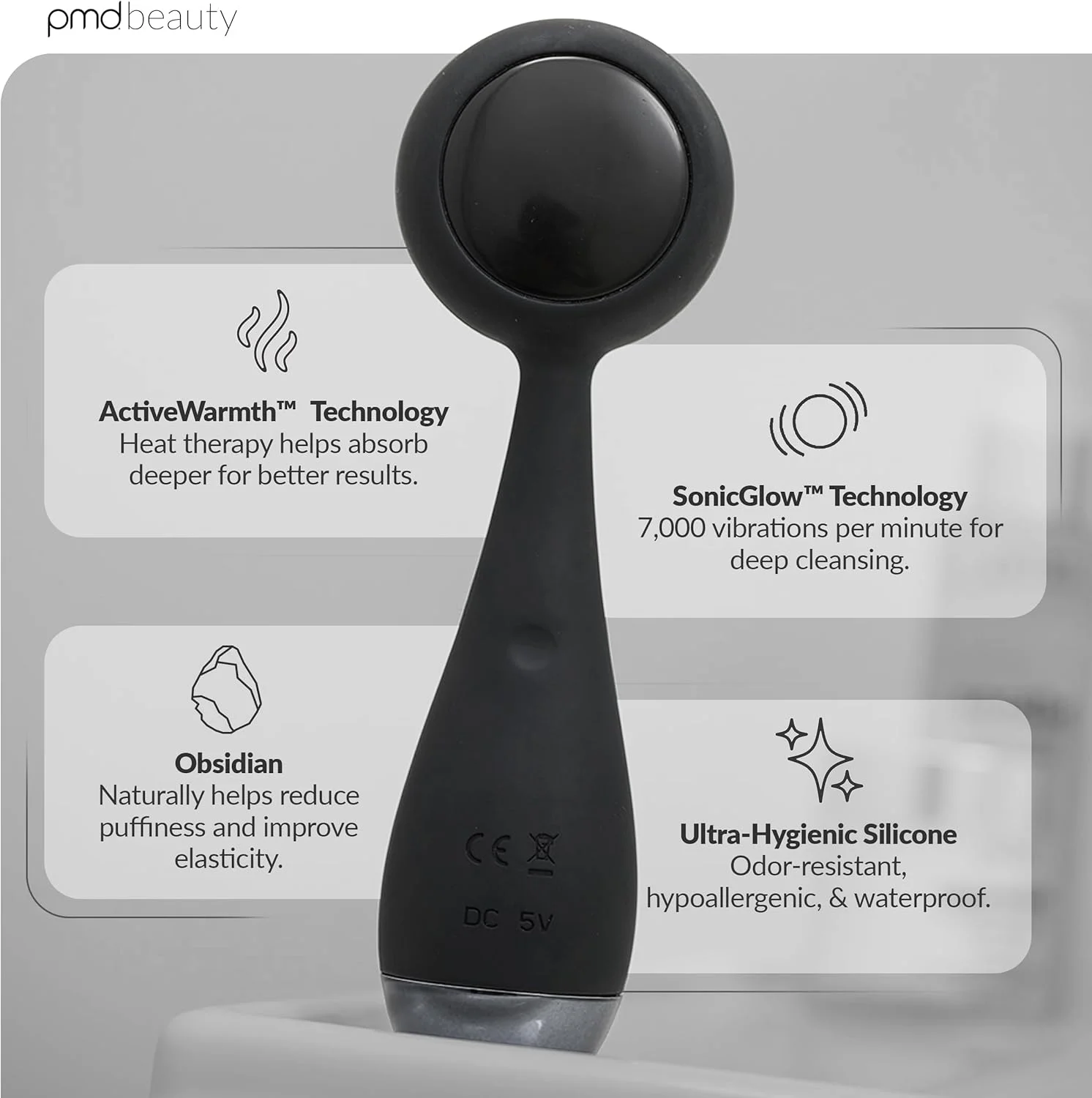 دستگاه پاک کننده هوشمند صورت PMD Clean Pro مشکی با ماساژور حرارتی ActiveWarmth™ دستگاه پاک کننده هوشمند صورت PMD Clean Pro مشکی با ماساژور حرارتی ActiveWarmth™