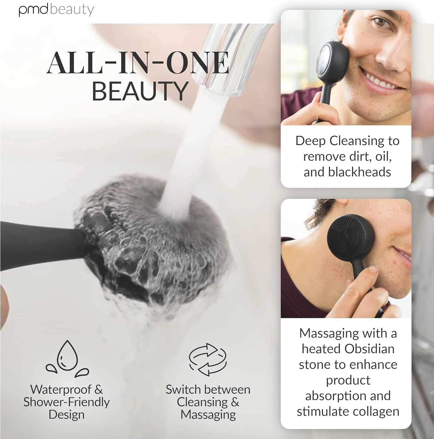 دستگاه پاک کننده هوشمند صورت PMD Clean Pro مشکی با ماساژور حرارتی ActiveWarmth™ دستگاه پاک کننده هوشمند صورت PMD Clean Pro مشکی با ماساژور حرارتی ActiveWarmth™