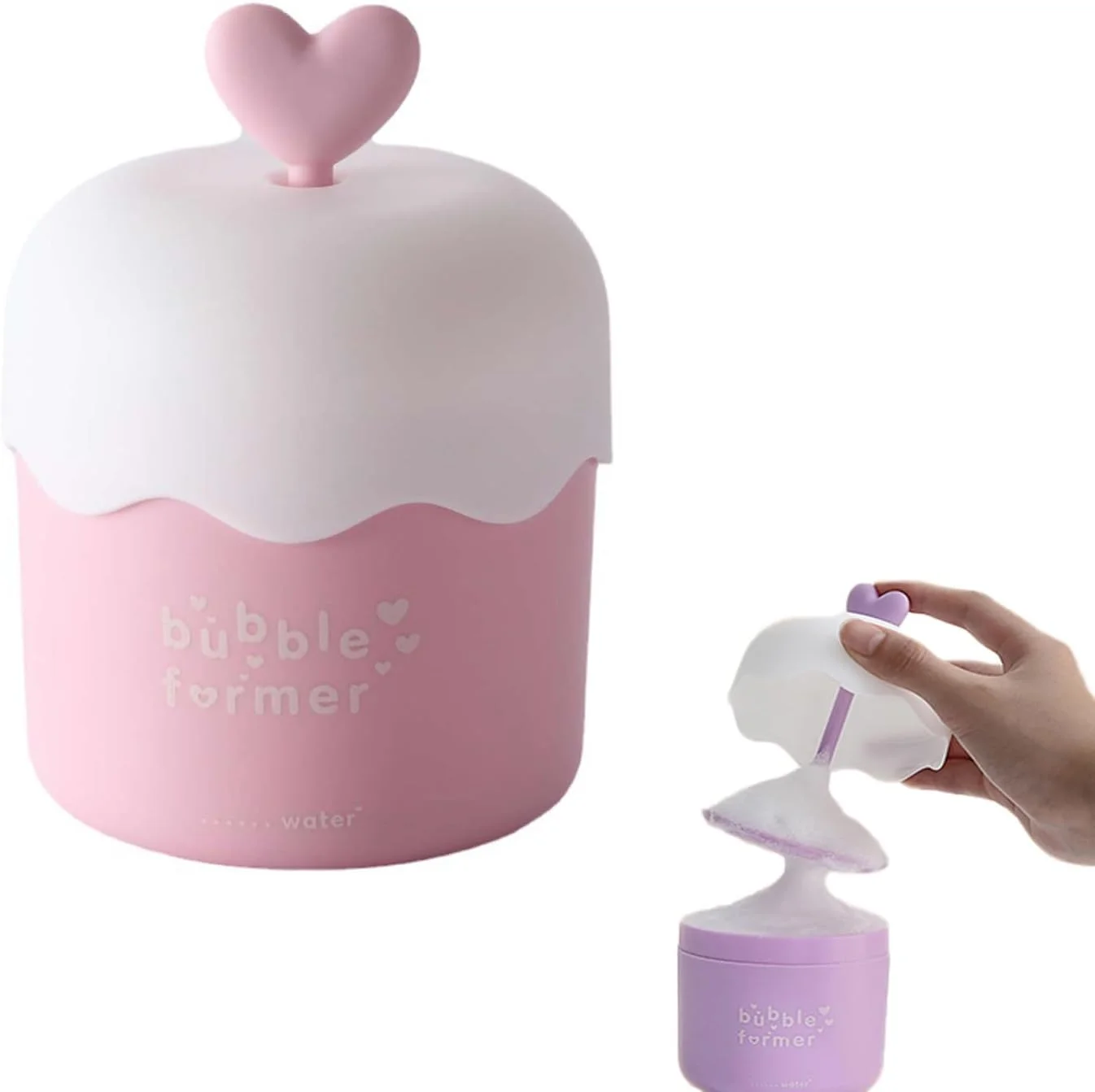 ابزار فوم ساز شوینده صورت BIGTHREE، فوم ساز برای شستشوی صورت، ابزار پاک کننده عمیق، حباب ساز قابل حمل شستشوی صورت، ایمن برای پوست حساس، دستگاه فوم ساز سریع برای خانه و مسافرت (صورتی دوست داشتنی)