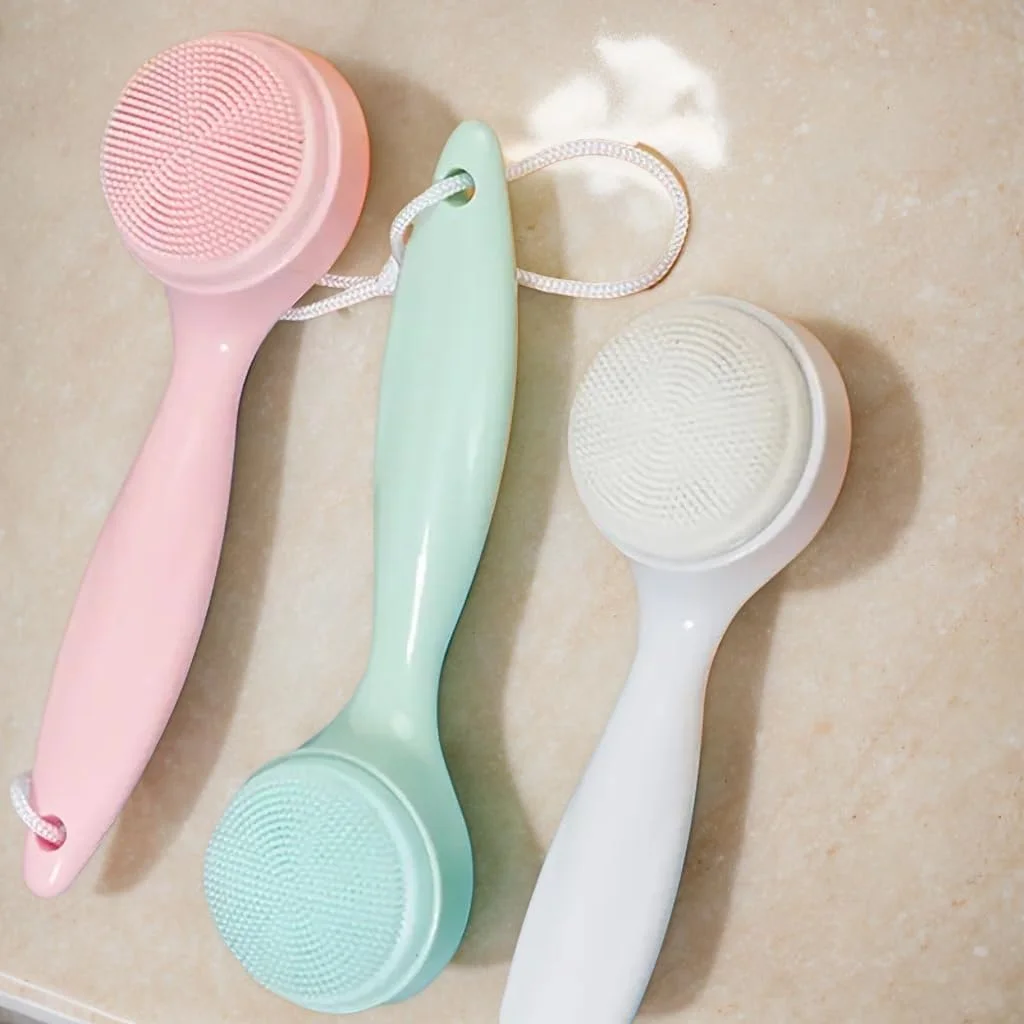 برس پاک کننده دستی صورت سیلیکونی 3 عددی، برس لایه بردار و اسکرابر صورت ضد آب با موهای نرم و سازگار با پوست