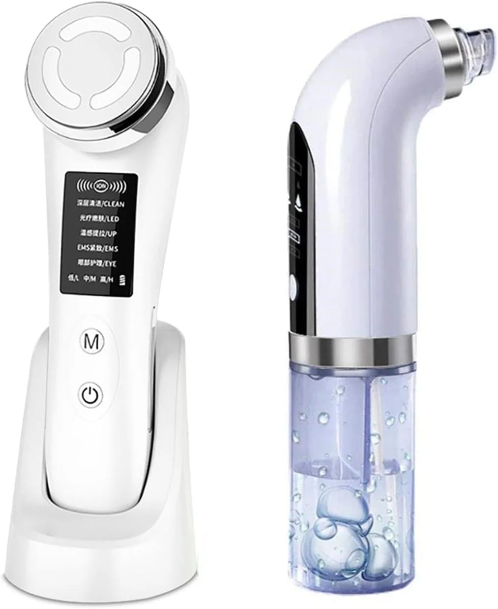 دستگاه 5 در 1 EMS برای لیفت صورت، جوانسازی پوست با میکرو جریان، ماساژور صورت با نور درمانی، ضد پیری و رفع چین و چروک، از بین برنده جوش های سرسیاه و آکنه با مکش خلاء